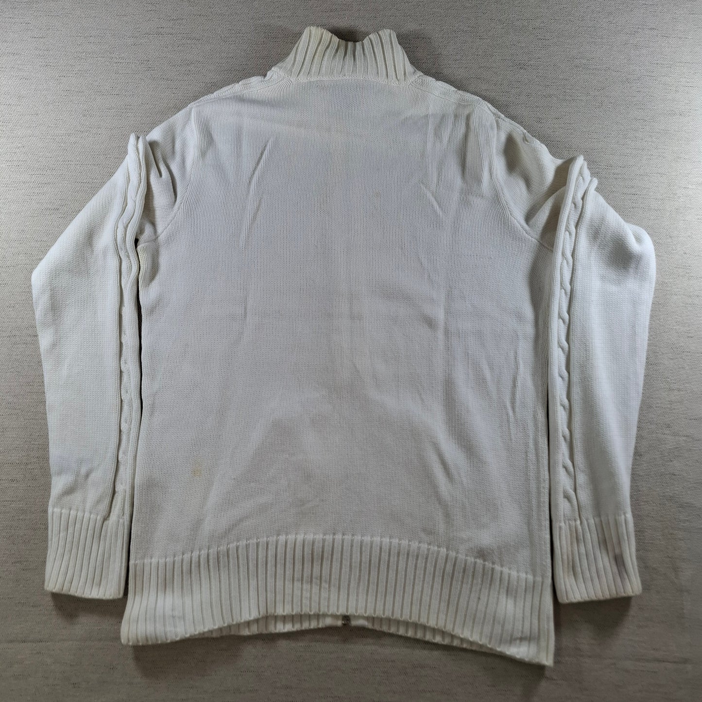 001470 – Polo Ralph Lauren Full-Zip Sweater – White, Size M