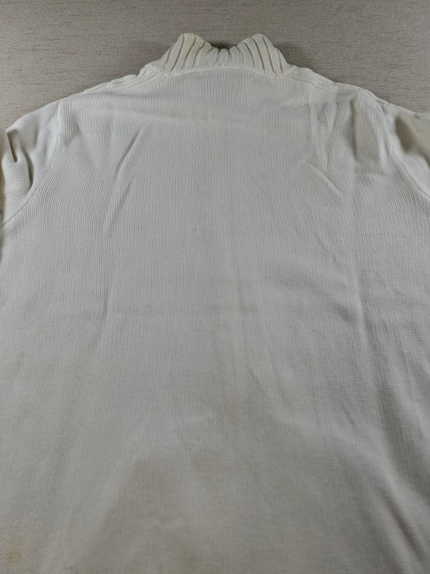 001470 – Polo Ralph Lauren Full-Zip Sweater – White, Size M