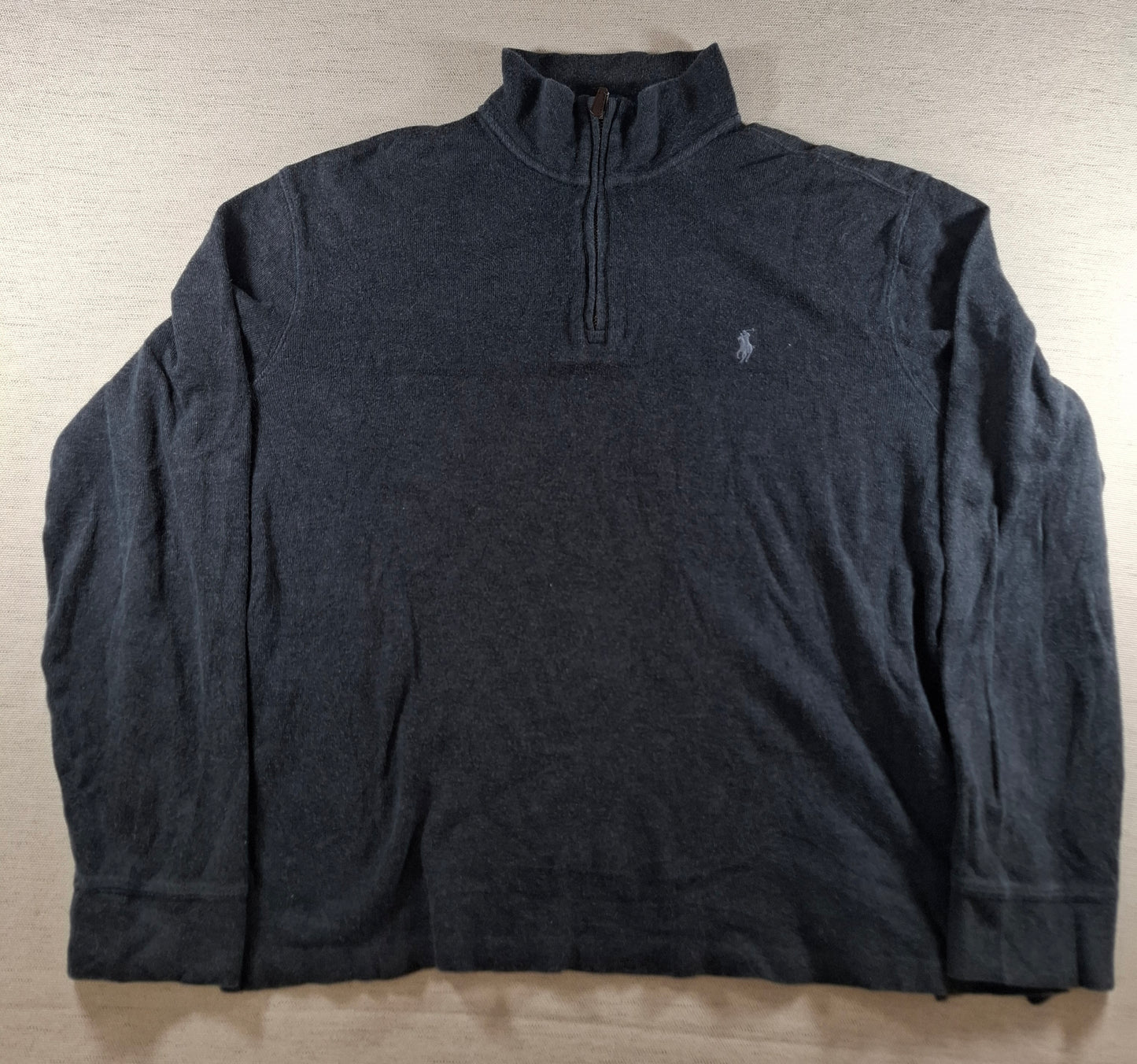 001472 – Polo Ralph Lauren Quarter-Zip Sweater – Charcoal, Size M