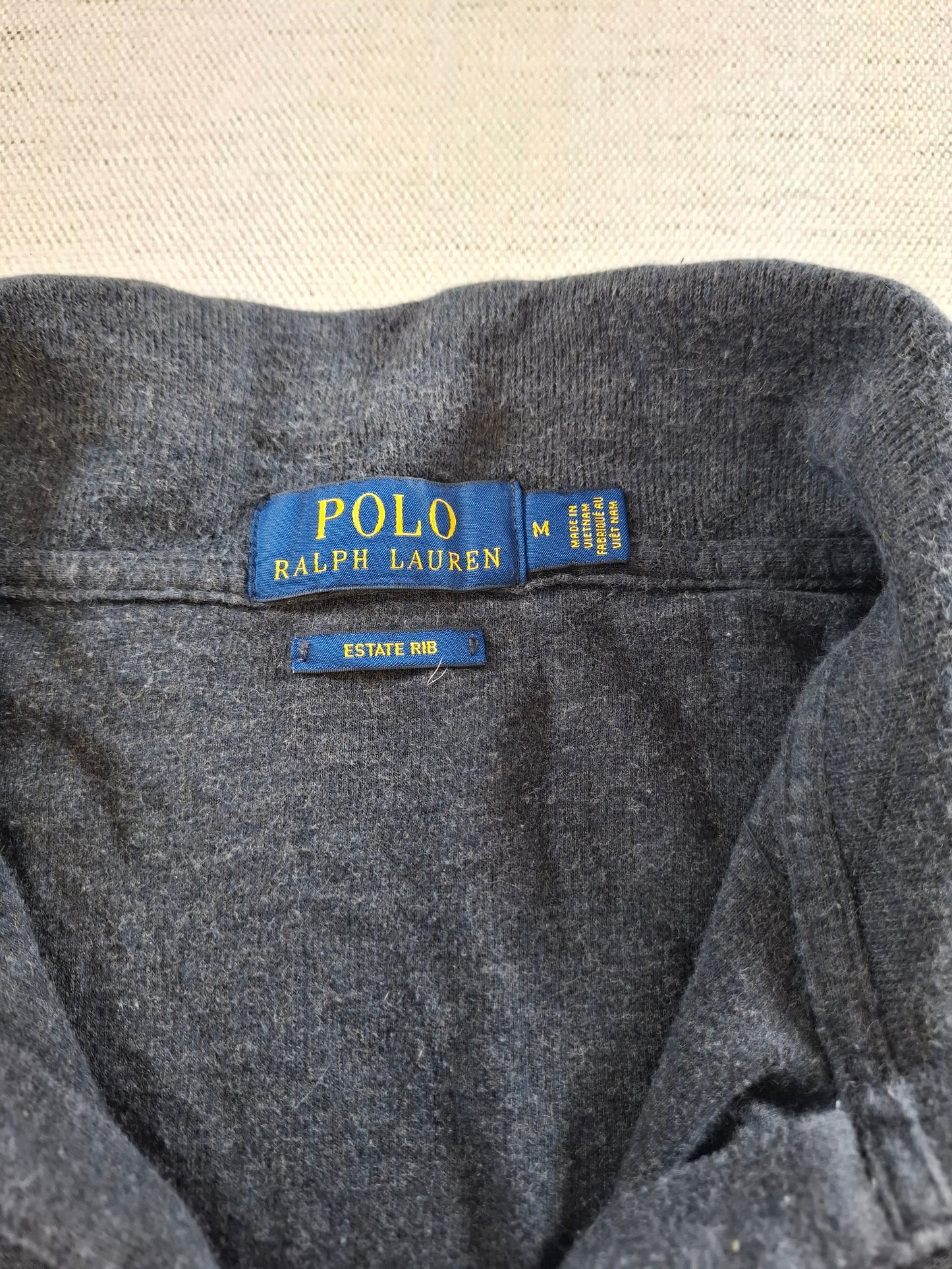 001472 – Polo Ralph Lauren Quarter-Zip Sweater – Charcoal, Size M