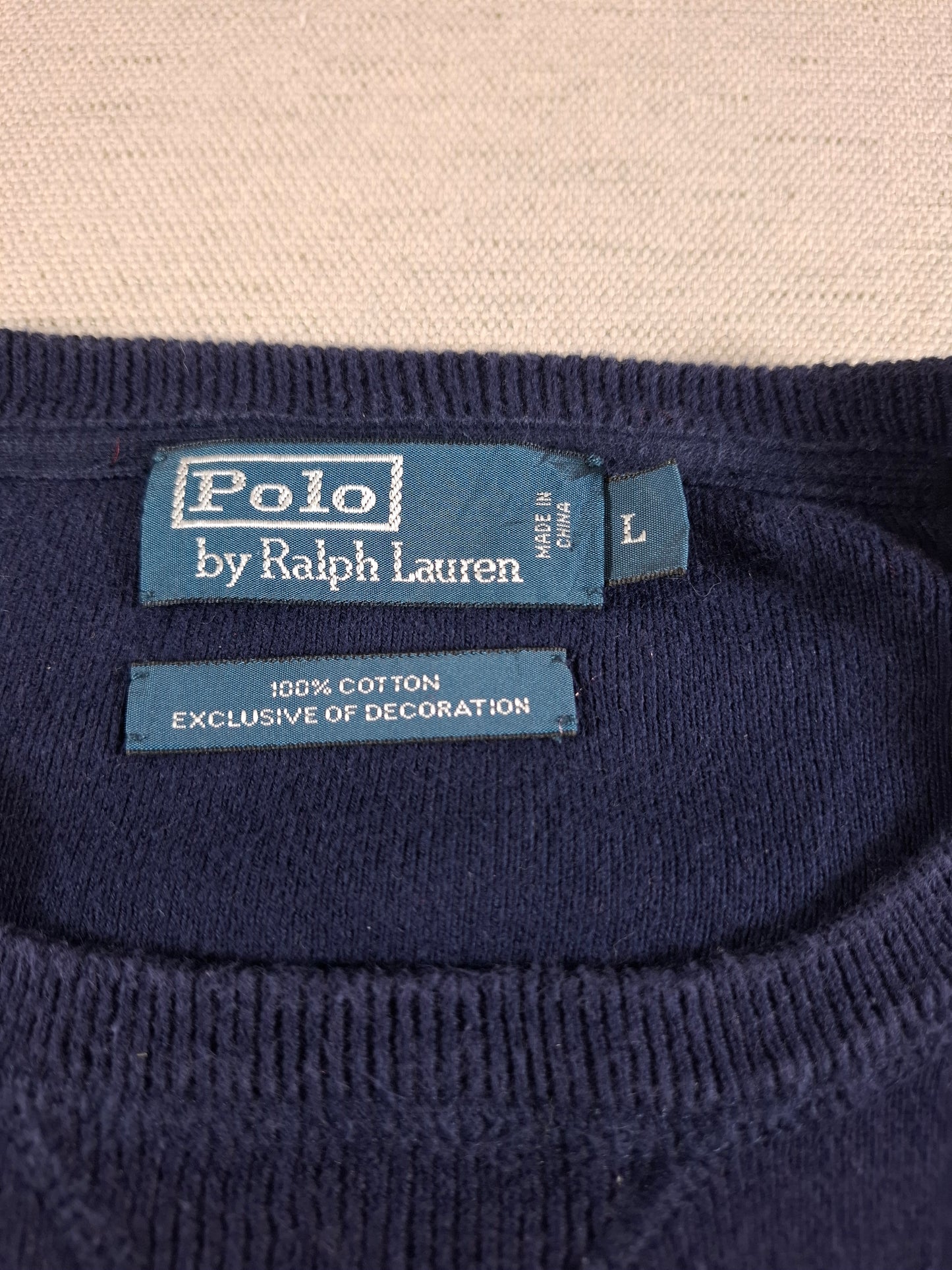 001478 – Polo Ralph Lauren Crewneck Sweater – Navy, Size L