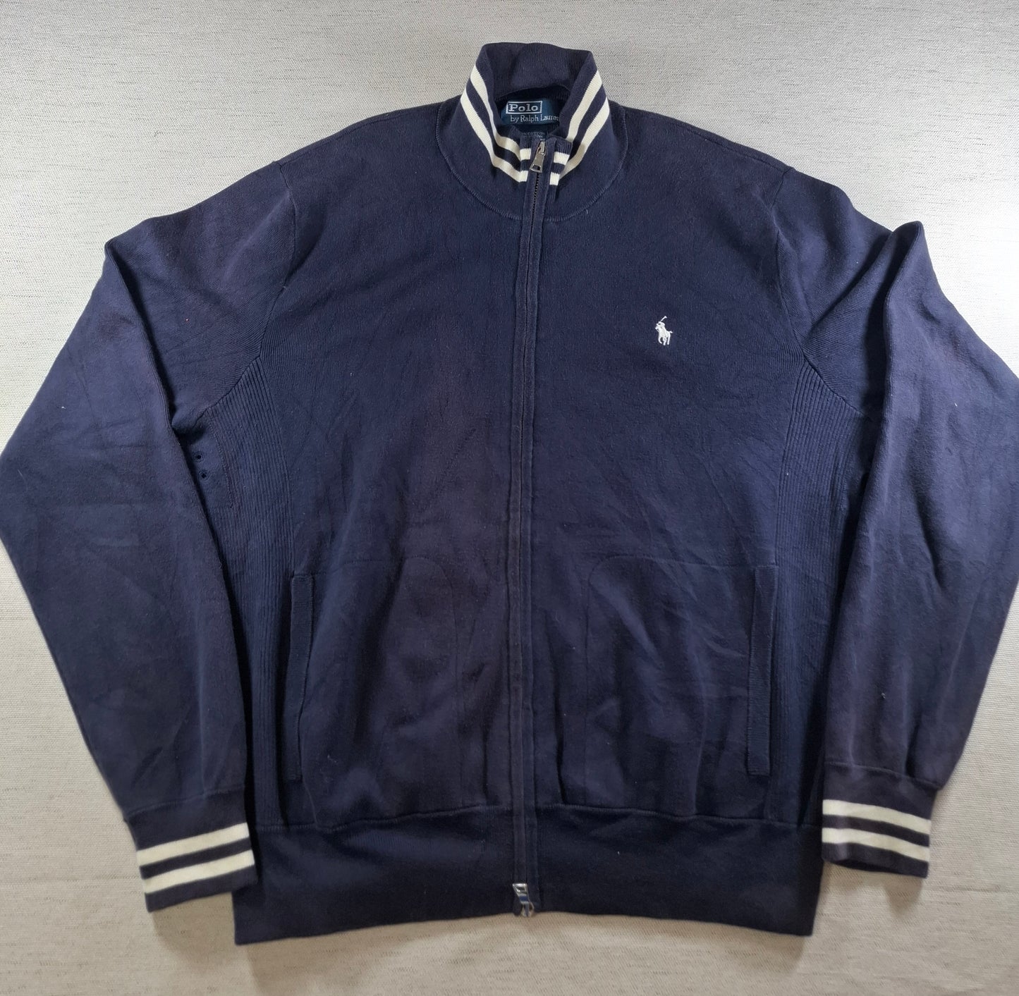 001480 – Polo Ralph Lauren Full-Zip Sweater – Navy, Size XXL
