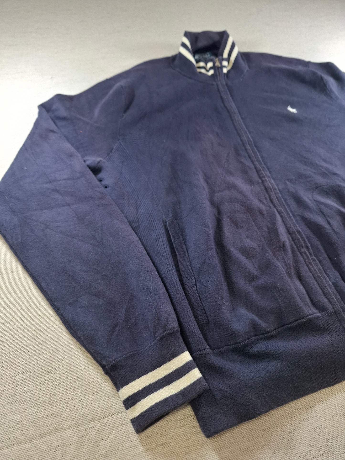 001480 – Polo Ralph Lauren Full-Zip Sweater – Navy, Size XXL