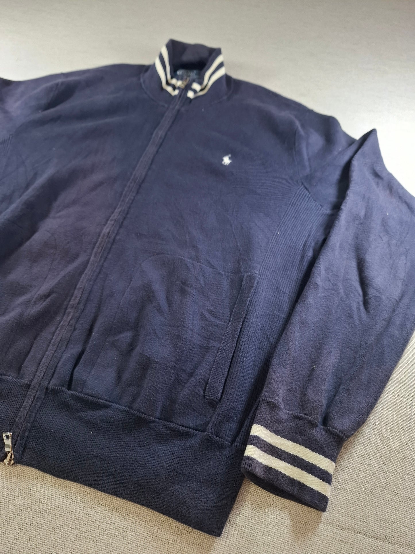 001480 – Polo Ralph Lauren Full-Zip Sweater – Navy, Size XXL