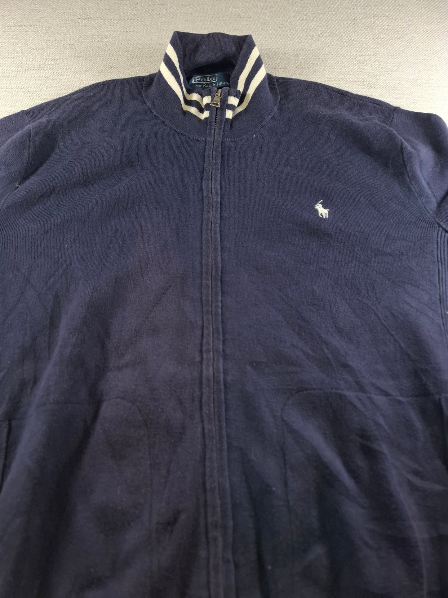 001480 – Polo Ralph Lauren Full-Zip Sweater – Navy, Size XXL
