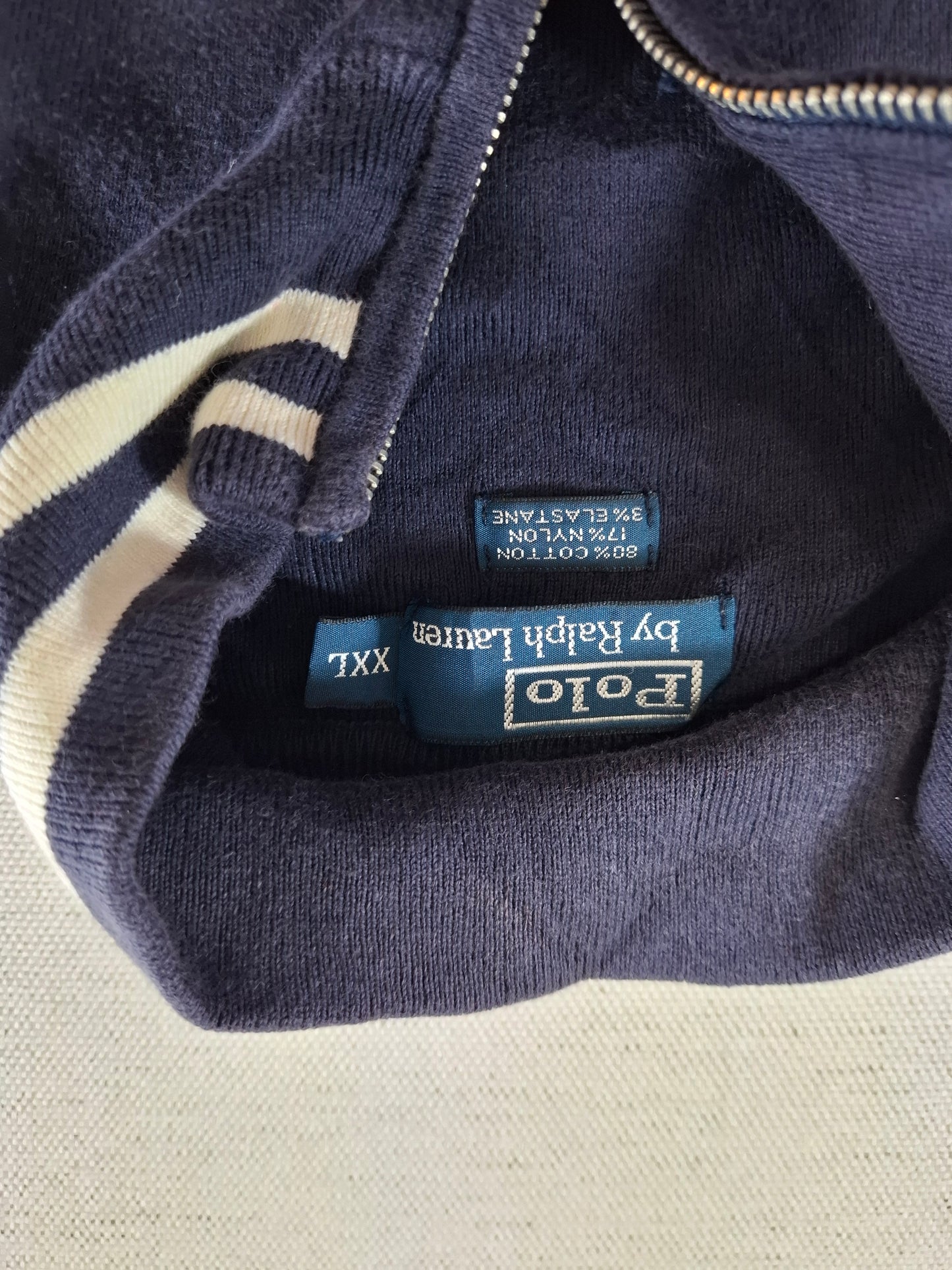 001480 – Polo Ralph Lauren Full-Zip Sweater – Navy, Size XXL