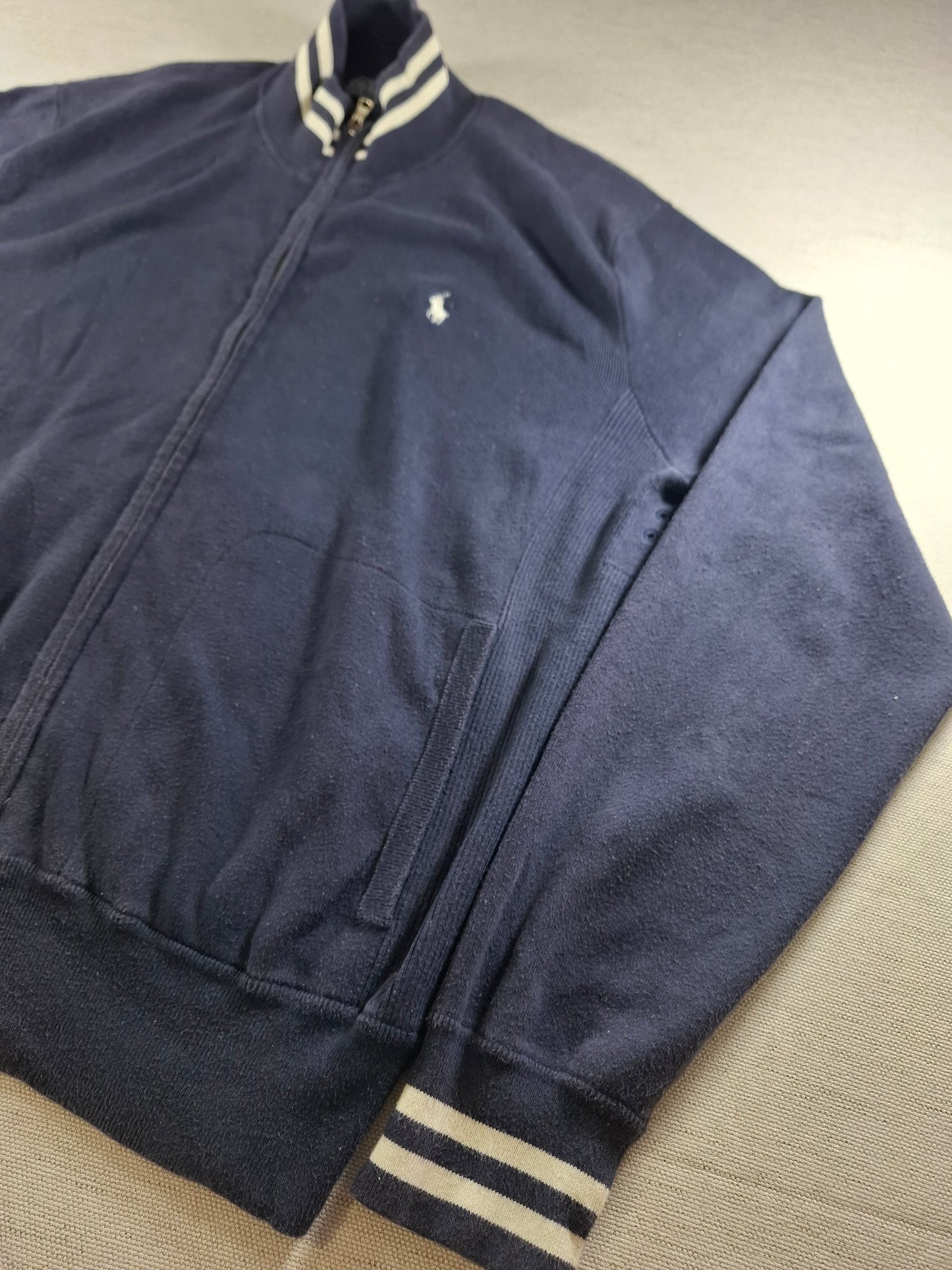 001482 – Polo Ralph Lauren Full-Zip Sweater – Navy, Size XL