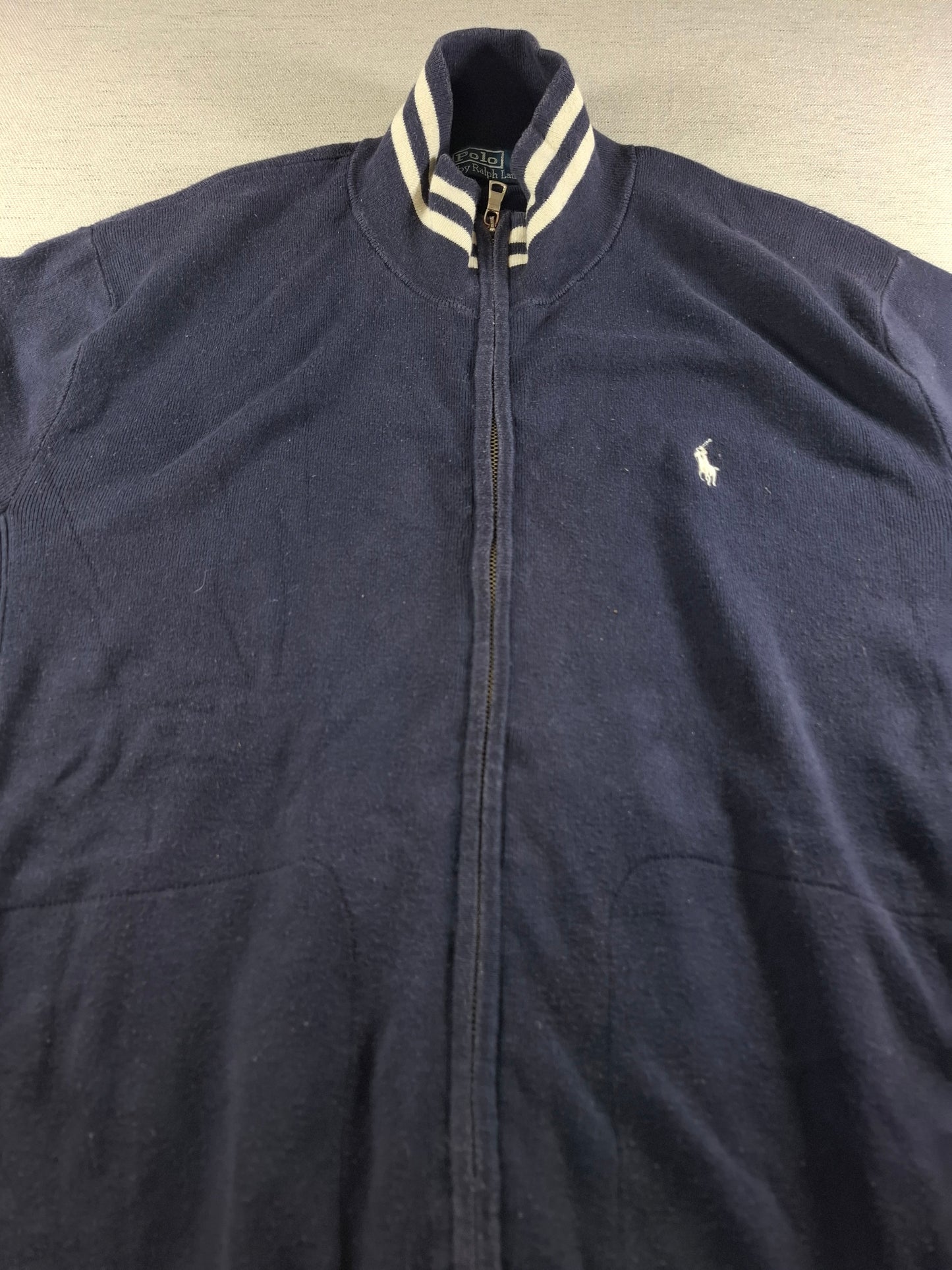 001482 – Polo Ralph Lauren Full-Zip Sweater – Navy, Size XL