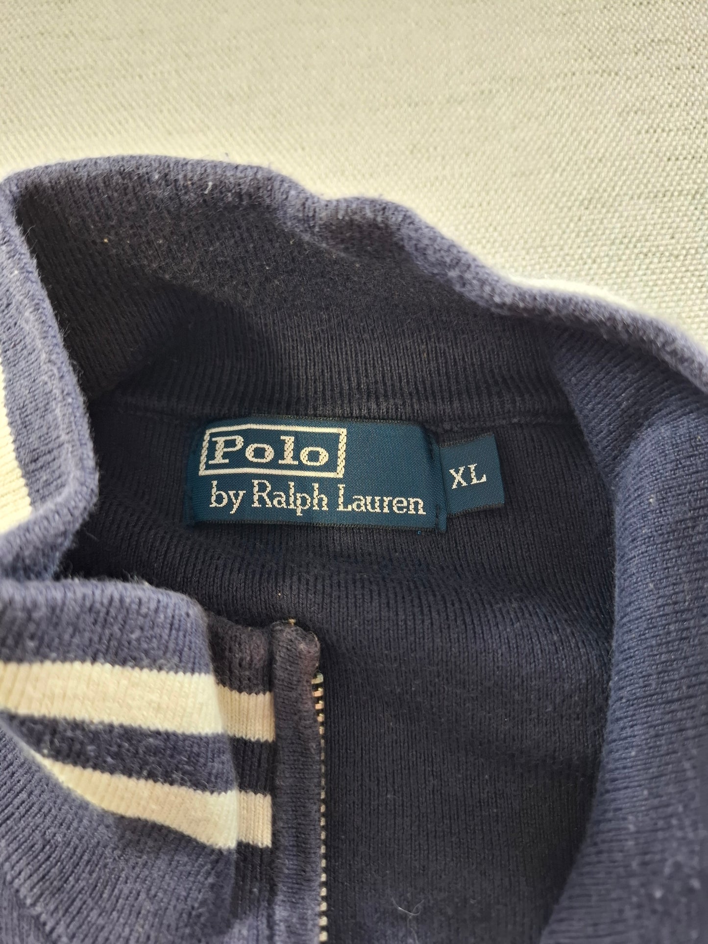 001482 – Polo Ralph Lauren Full-Zip Sweater – Navy, Size XL