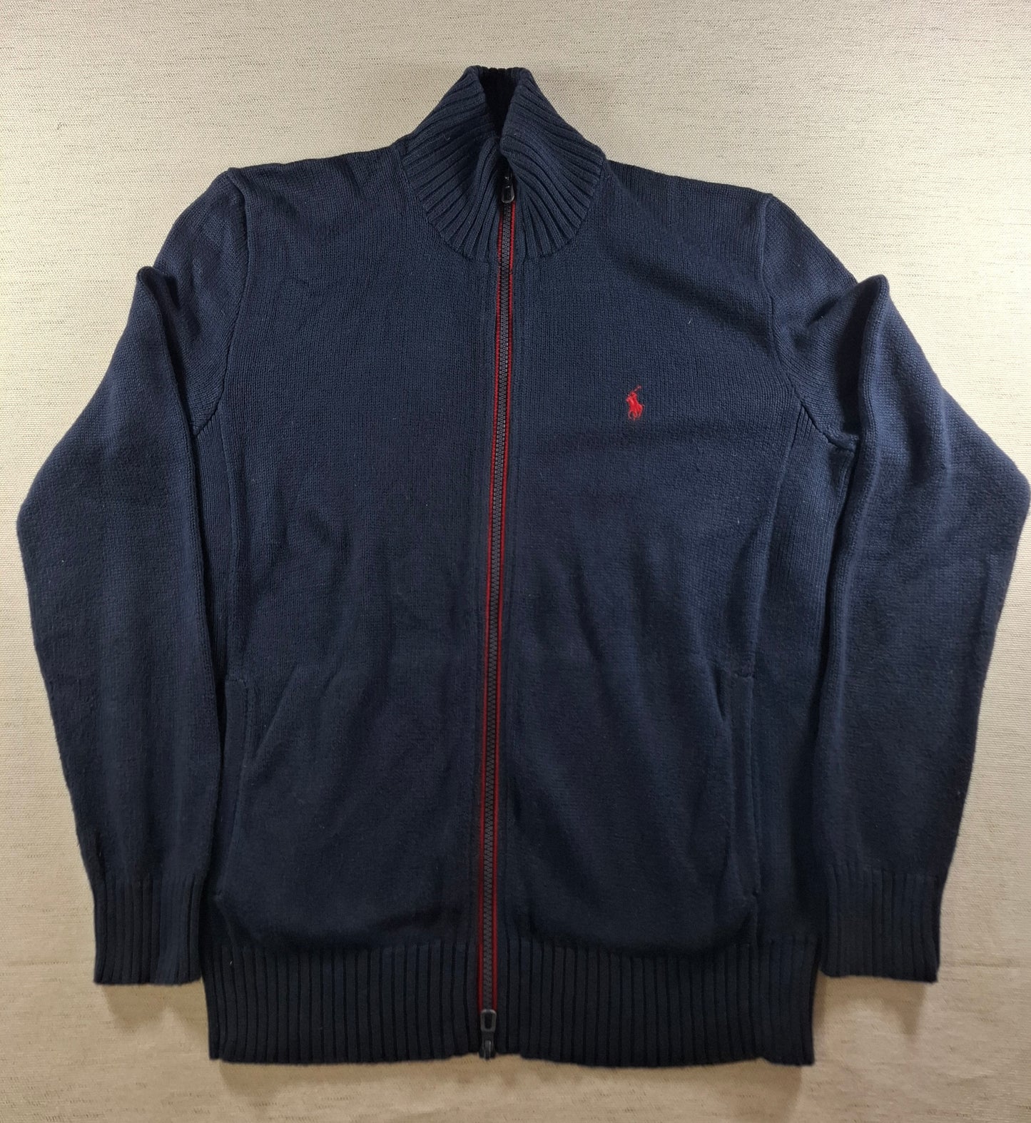 001483 – Polo Ralph Lauren Full-Zip Sweater – Navy, Size XS