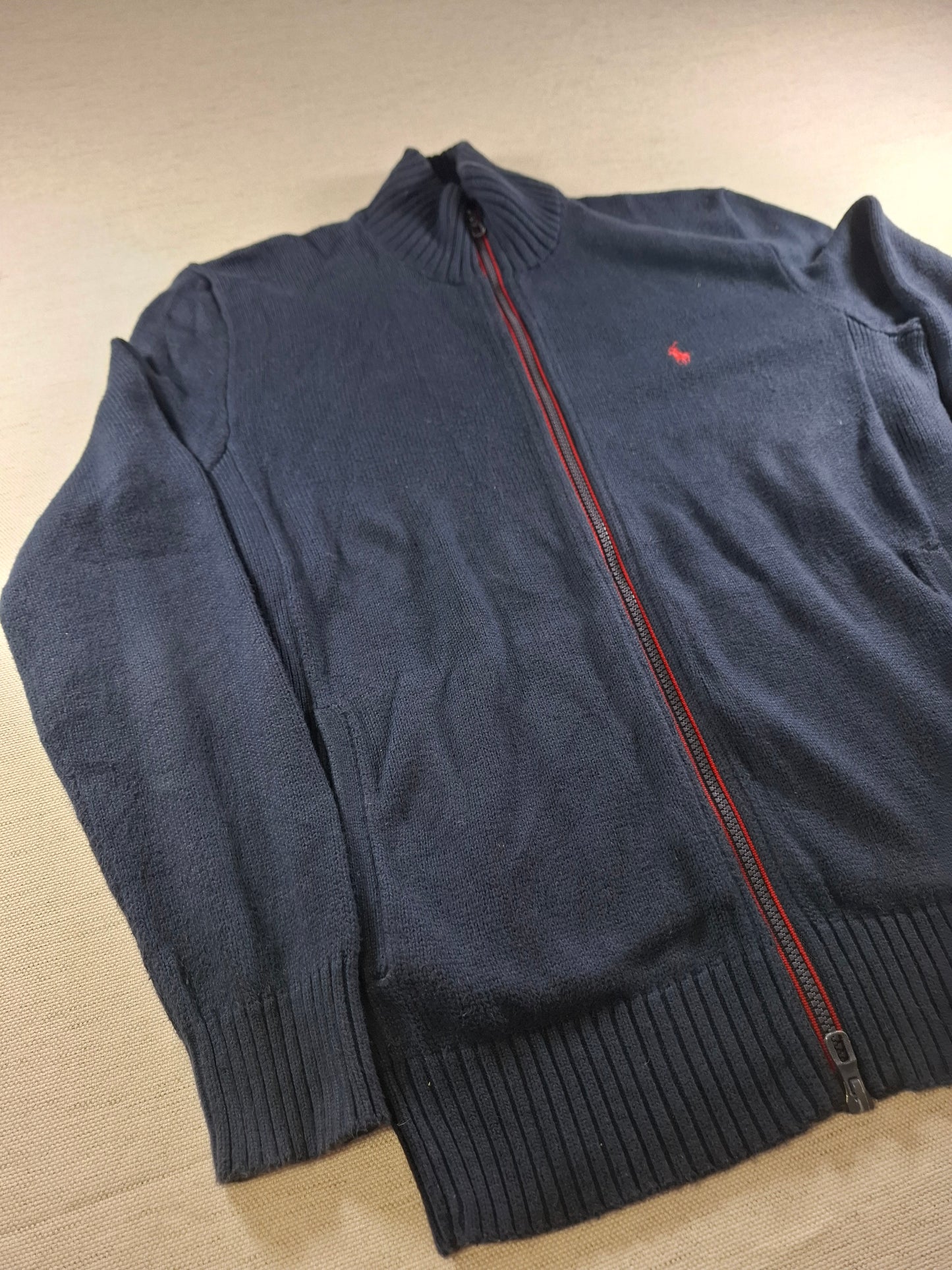 001483 – Polo Ralph Lauren Full-Zip Sweater – Navy, Size XS