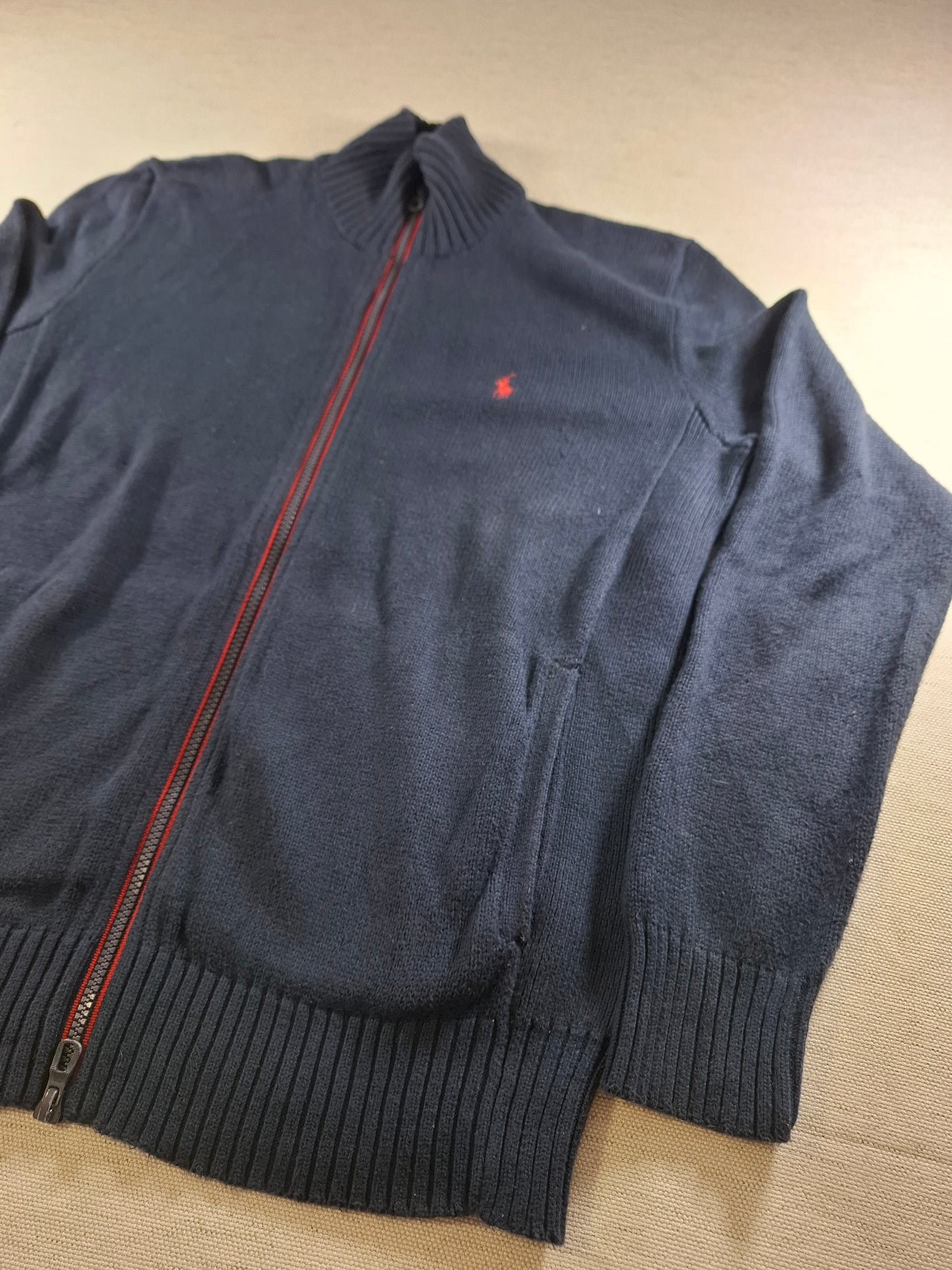 001483 – Polo Ralph Lauren Full-Zip Sweater – Navy, Size XS