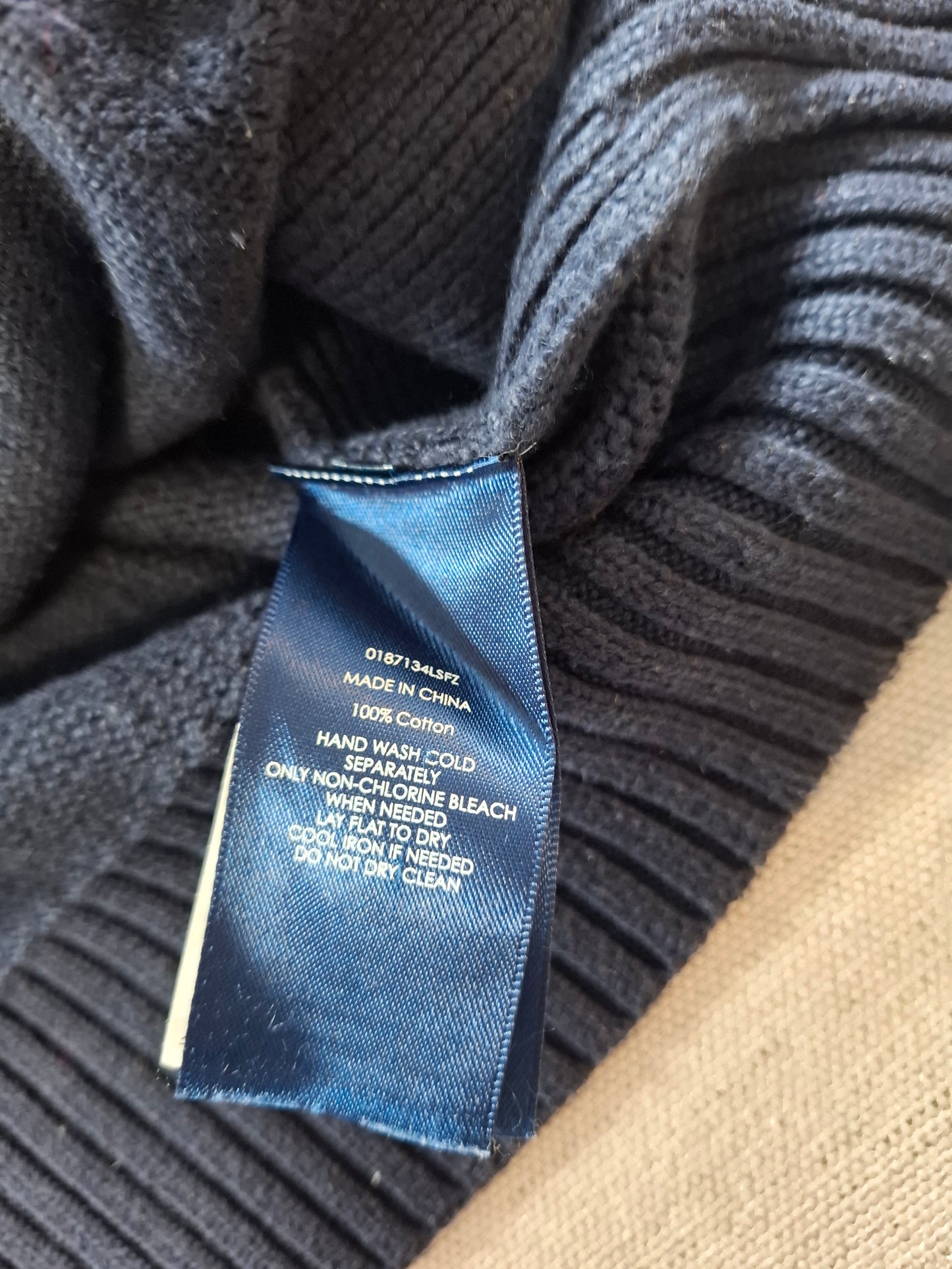 001483 – Polo Ralph Lauren Full-Zip Sweater – Navy, Size XS
