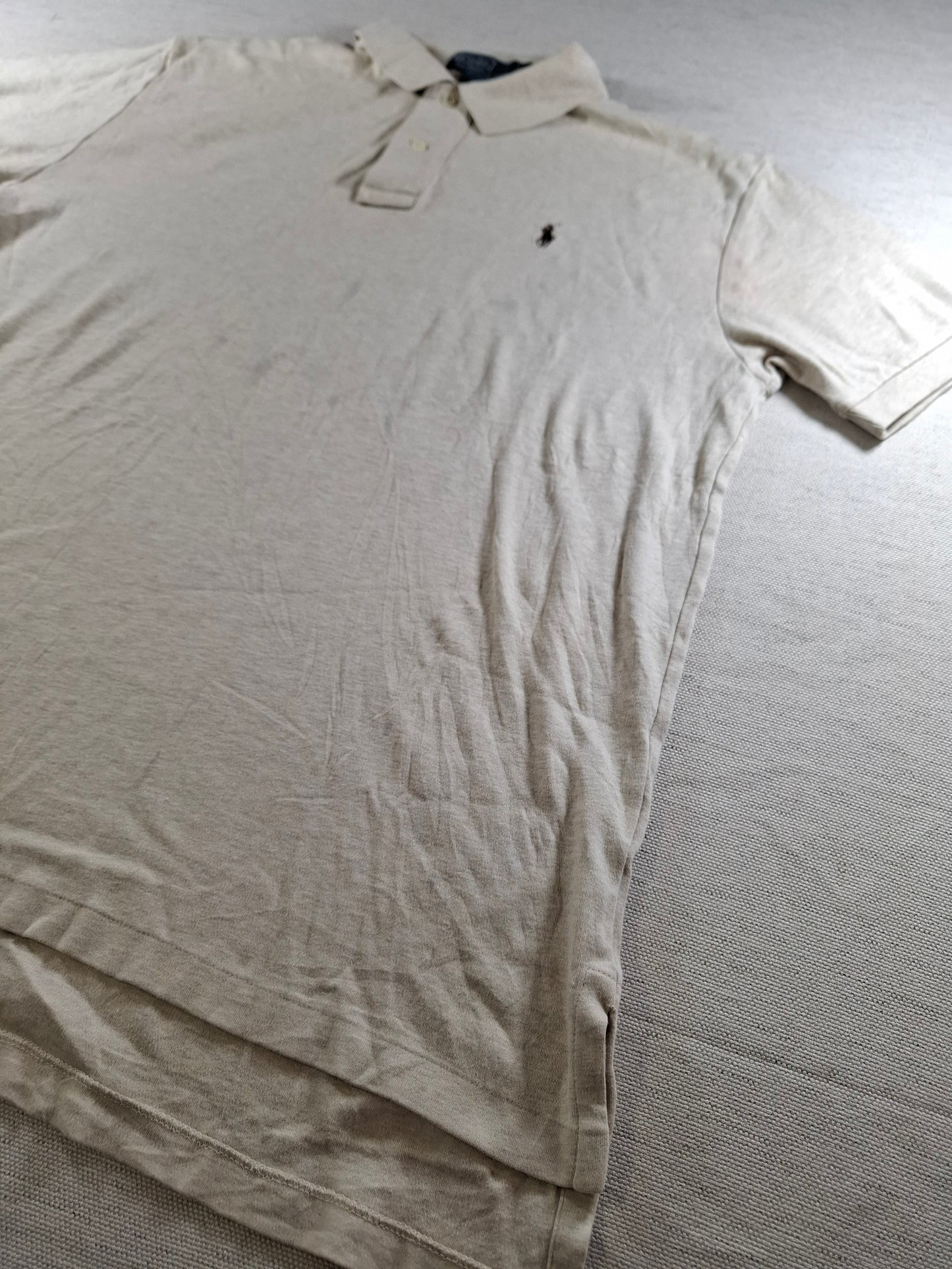 001485 – Polo Ralph Lauren Polo Shirt – Cream/Beige, Size M