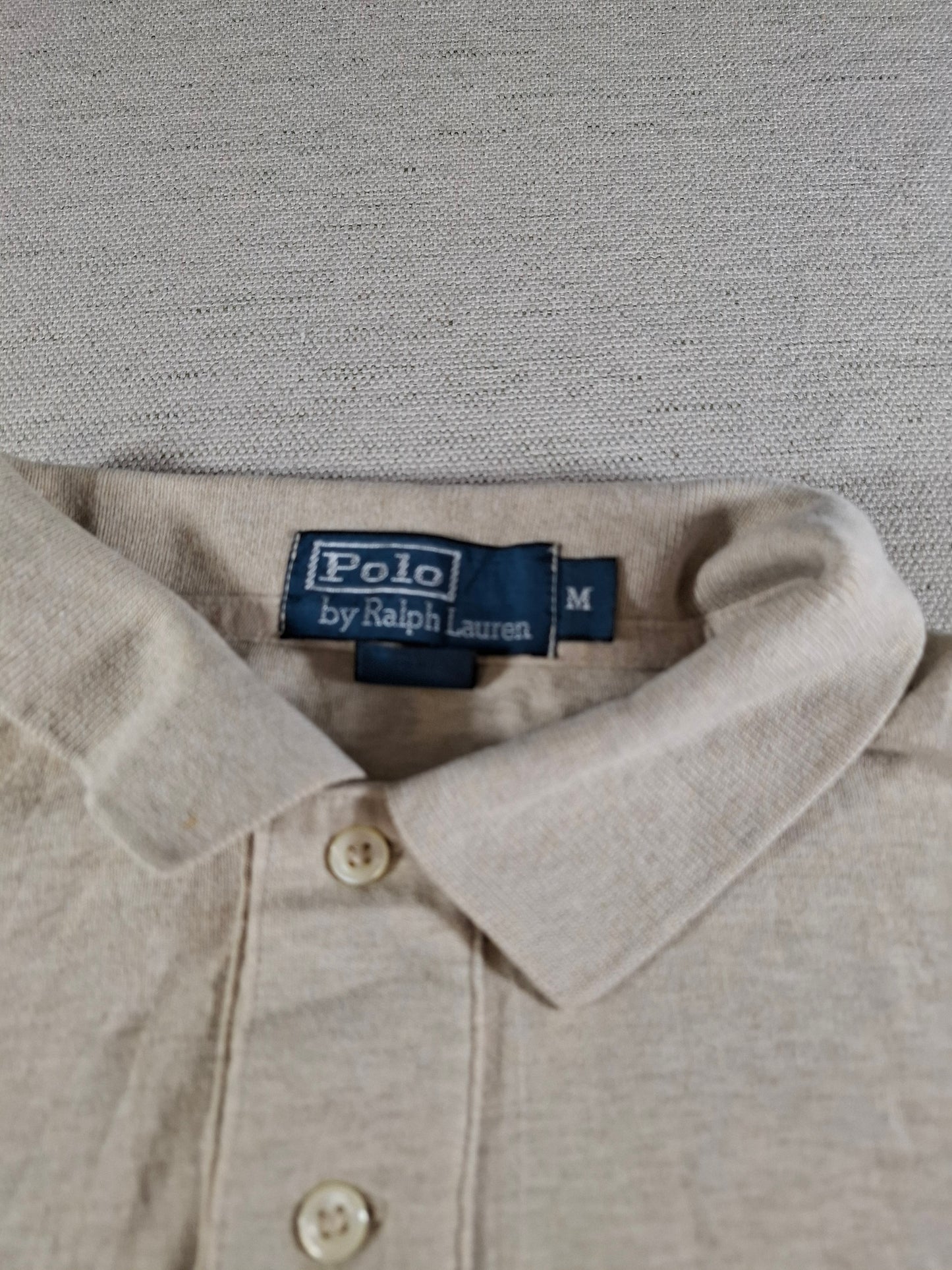 001485 – Polo Ralph Lauren Polo Shirt – Cream/Beige, Size M