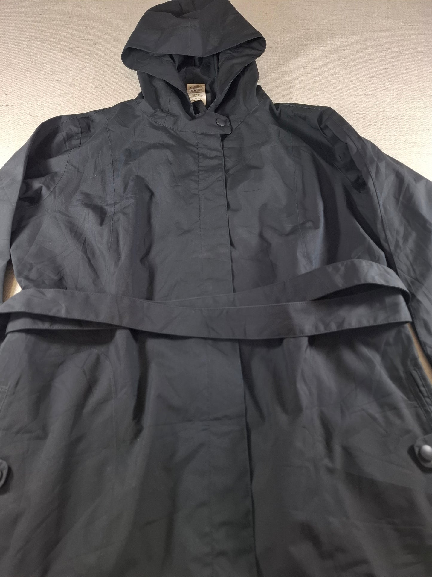 001487 – Patagonia Hooded Trench Coat / Parka (H2O water-resistant) – Black, Size VL