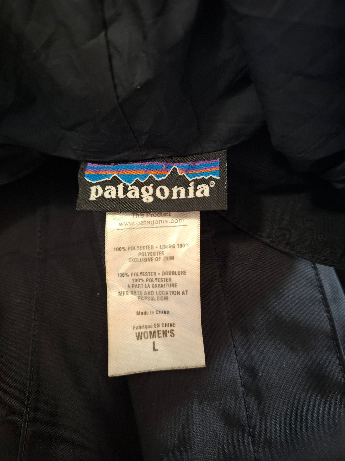 001487 – Patagonia Hooded Trench Coat / Parka (H2O water-resistant) – Black, Size VL