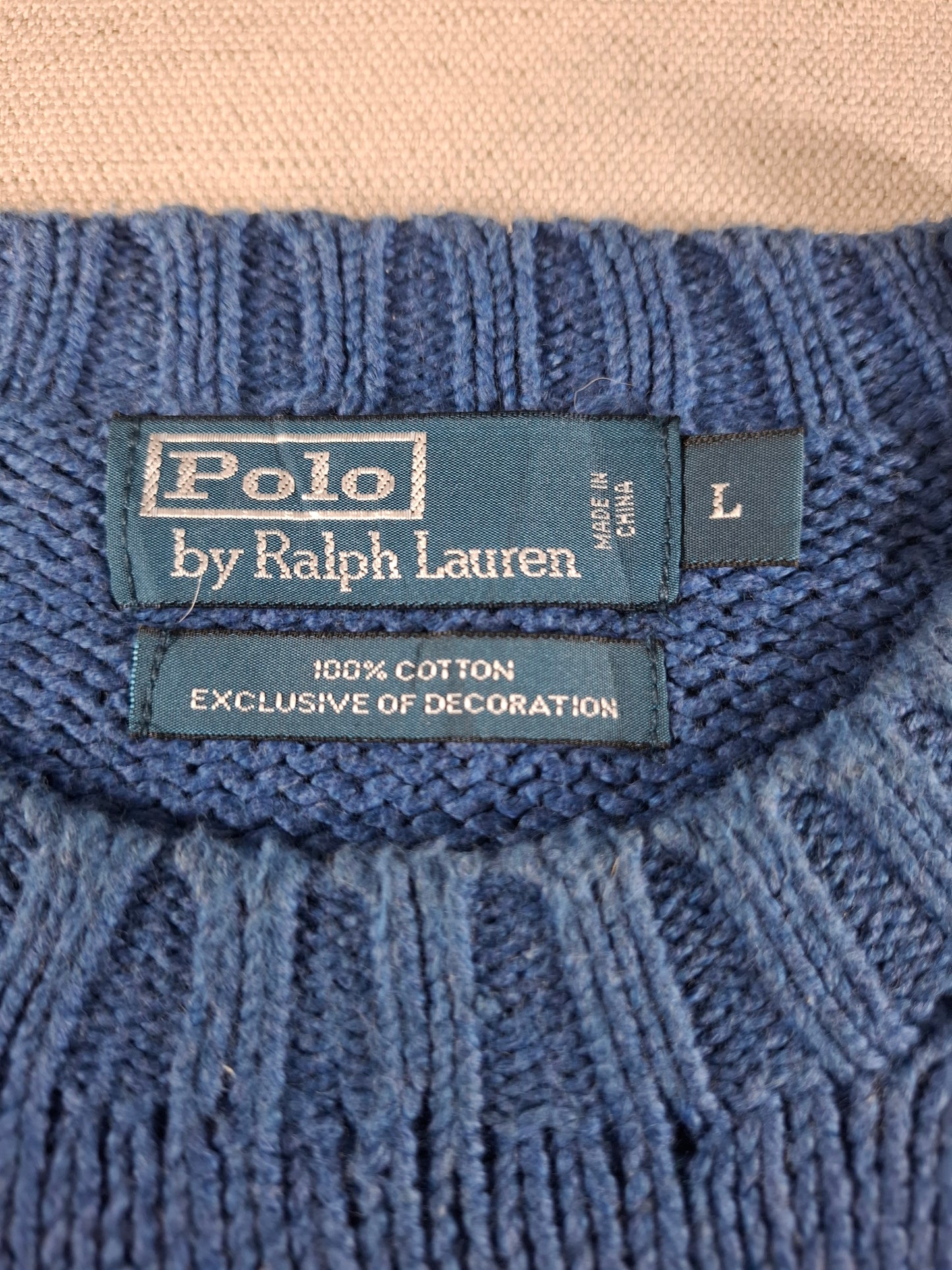 001492 – Polo Ralph Lauren Sweater – Blue, Size L