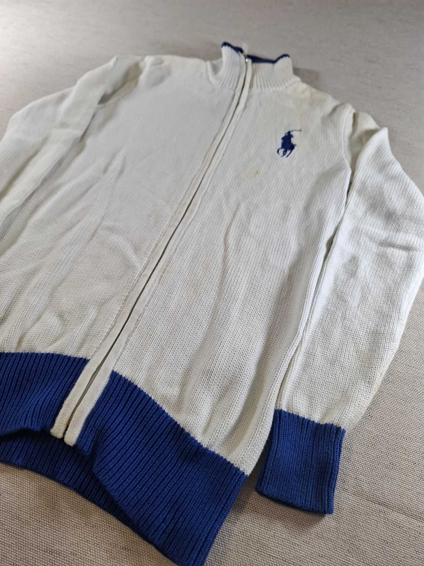 001494 – Polo Ralph Lauren Sweater – White/Blue, Size XS