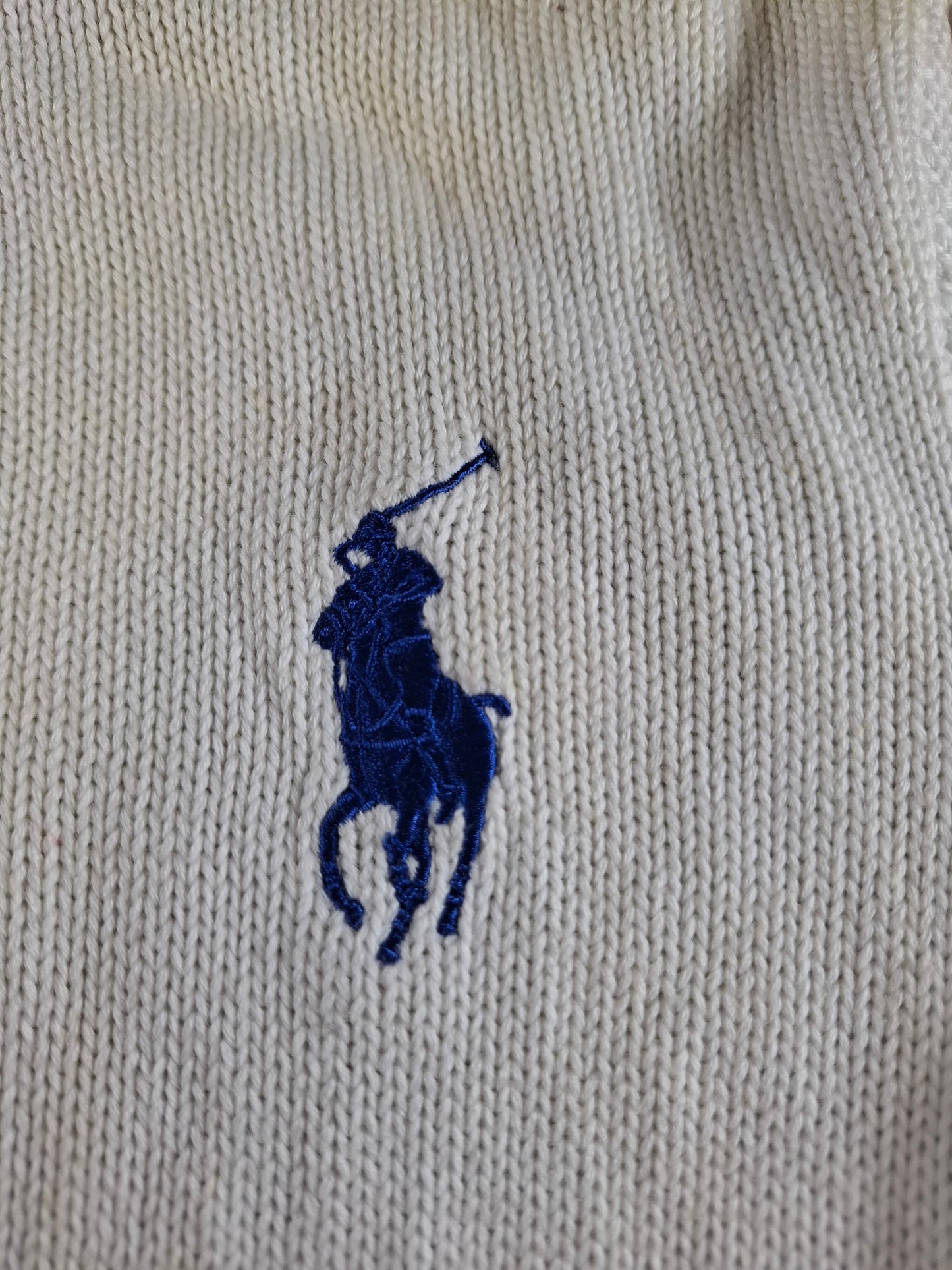 001494 – Polo Ralph Lauren Sweater – White/Blue, Size XS