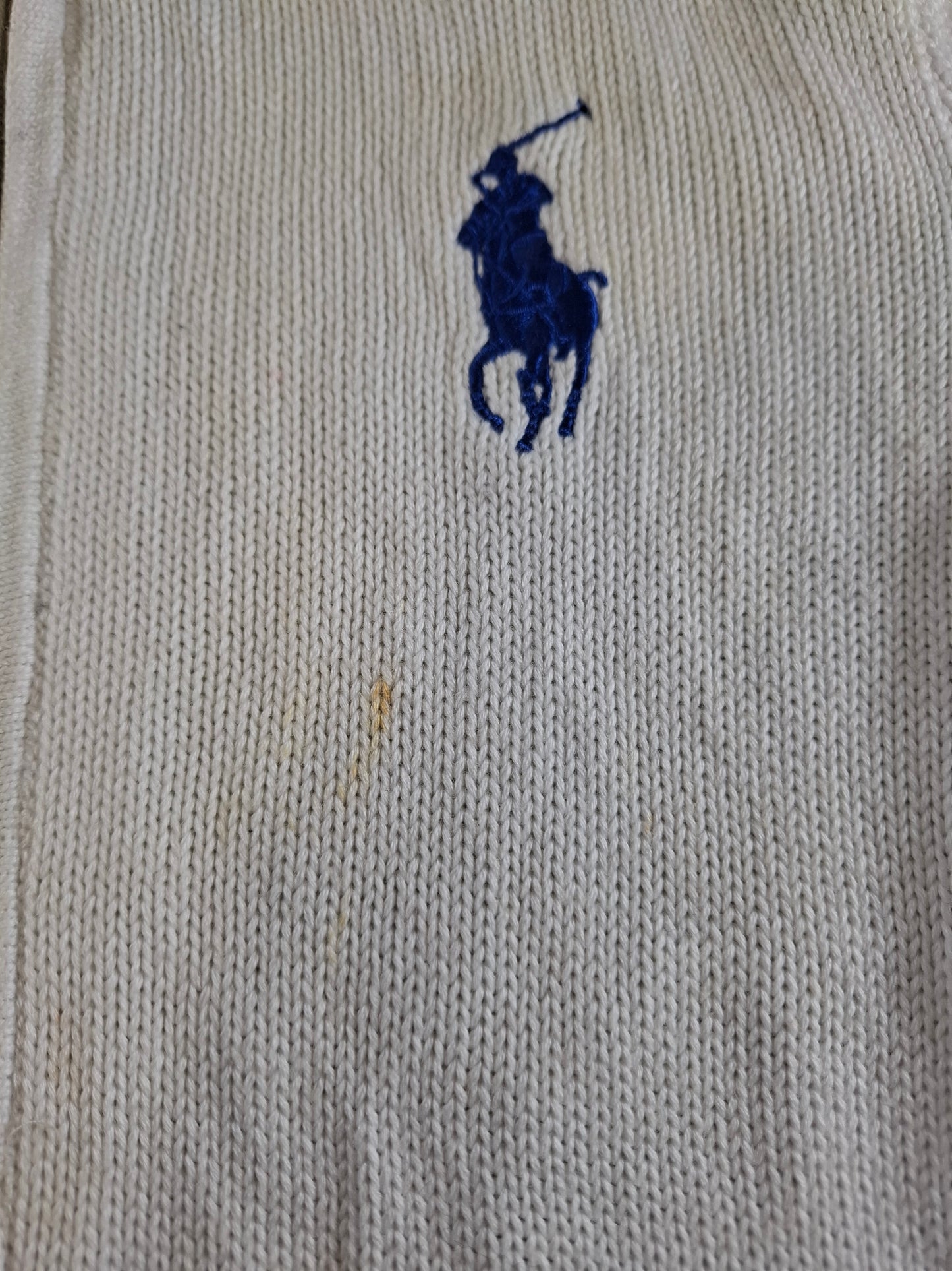 001494 – Polo Ralph Lauren Sweater – White/Blue, Size XS