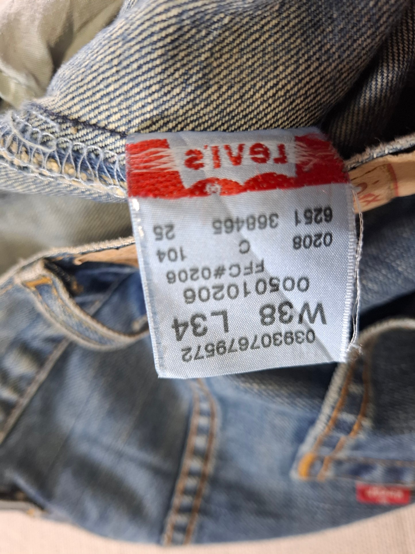 001508 – Levi's Jeans (501) – Blue, Size 38/34