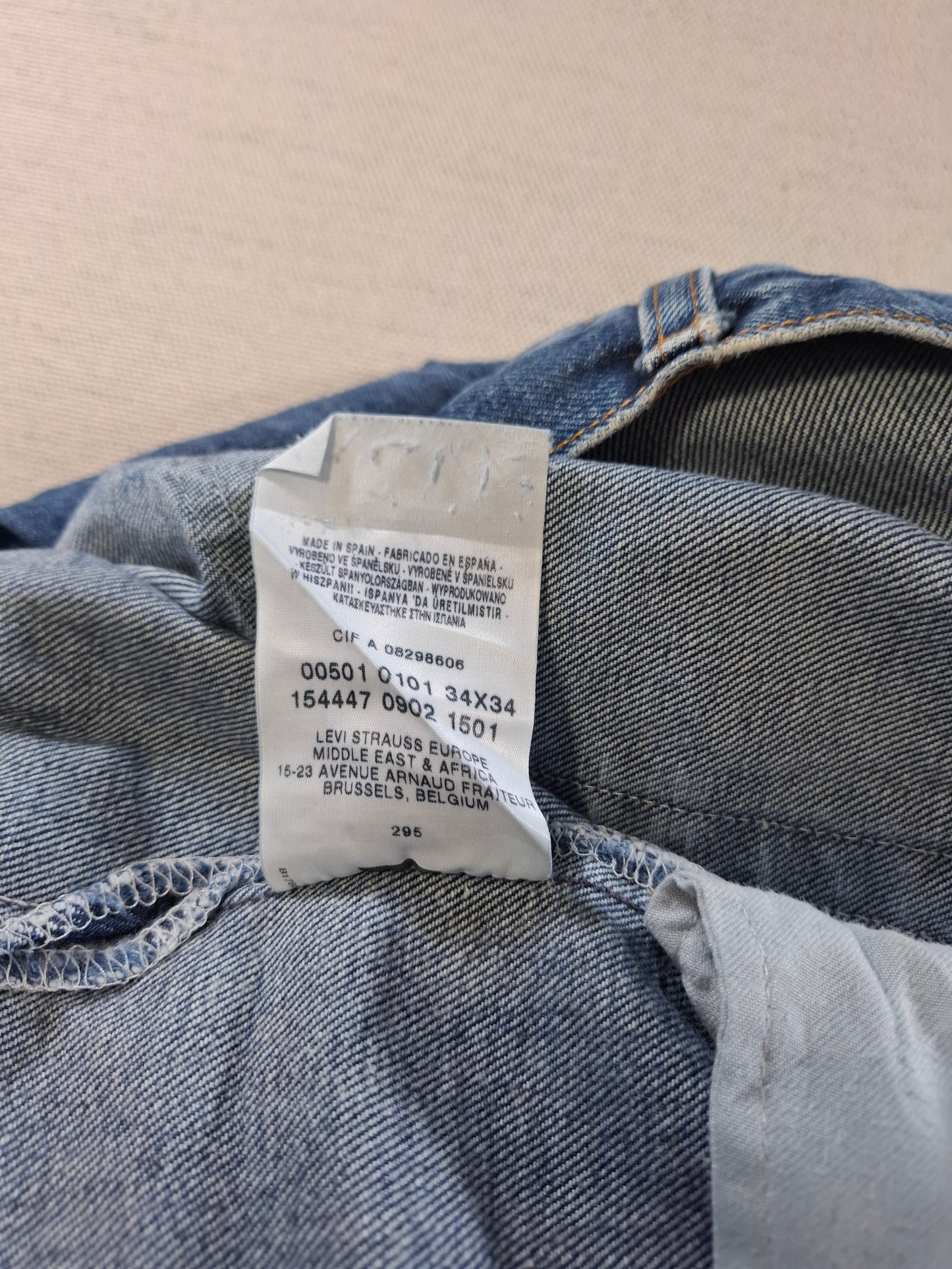 001510 – Levi's Jeans (501) – Blue, Size 34/34