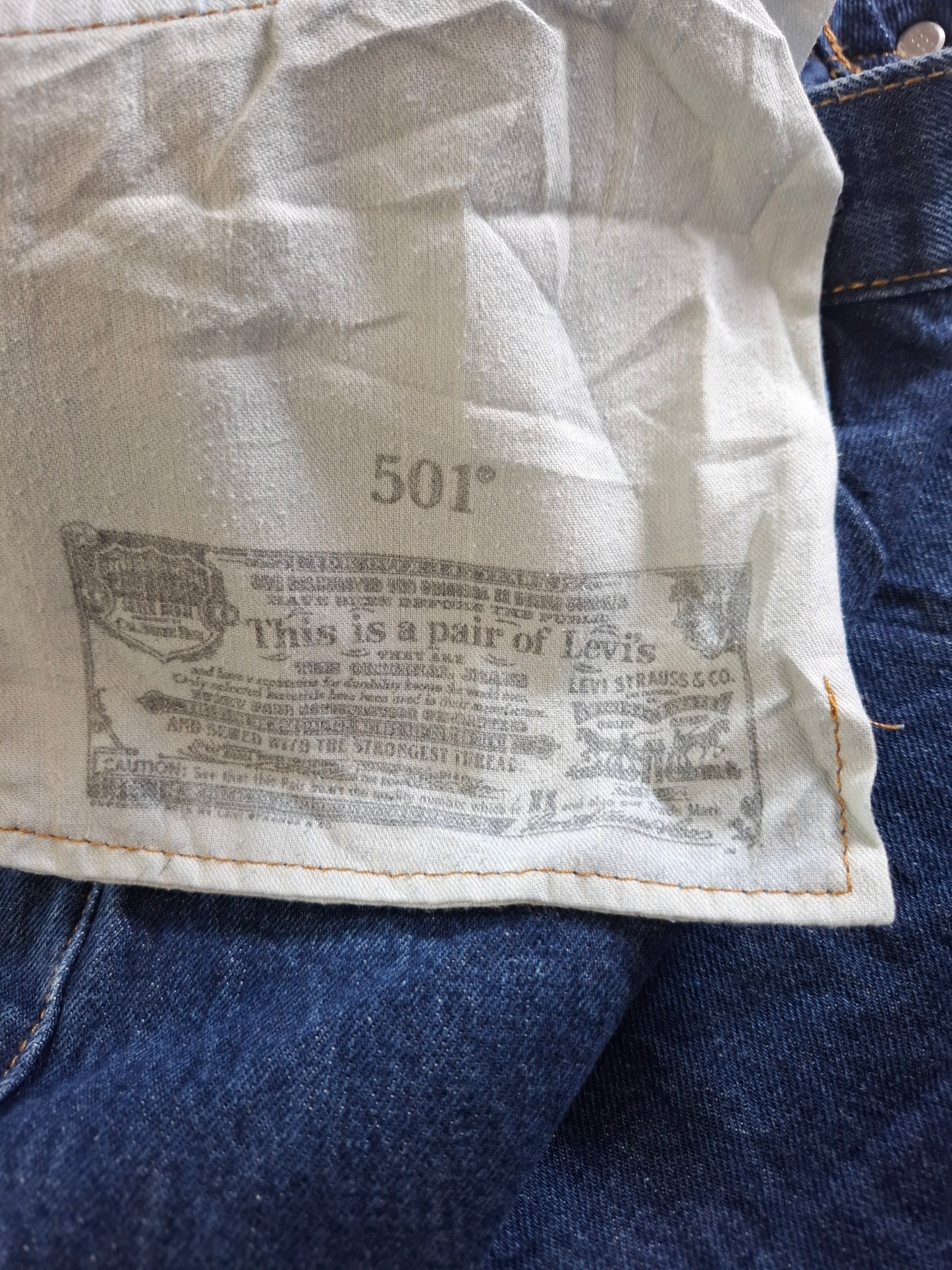 001512 – Levi's Jeans (501) – Blue, Size 36/32