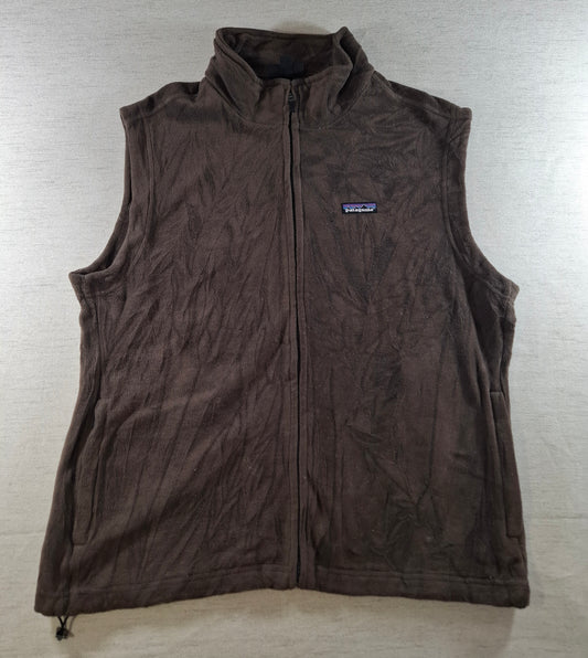001501 – Patagonia Fleece Vest / Body Warmer – Brown, Size L
