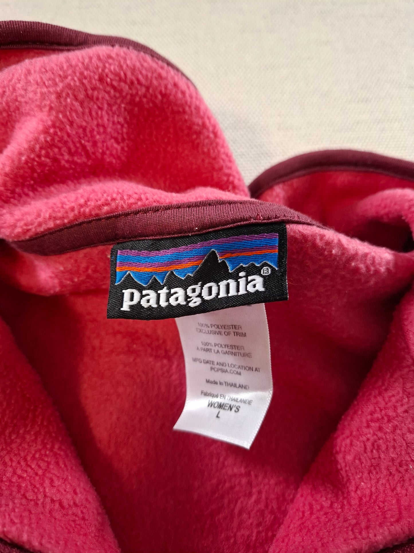 001506 – Patagonia Fleece Jacket – Pink, Size Women's L