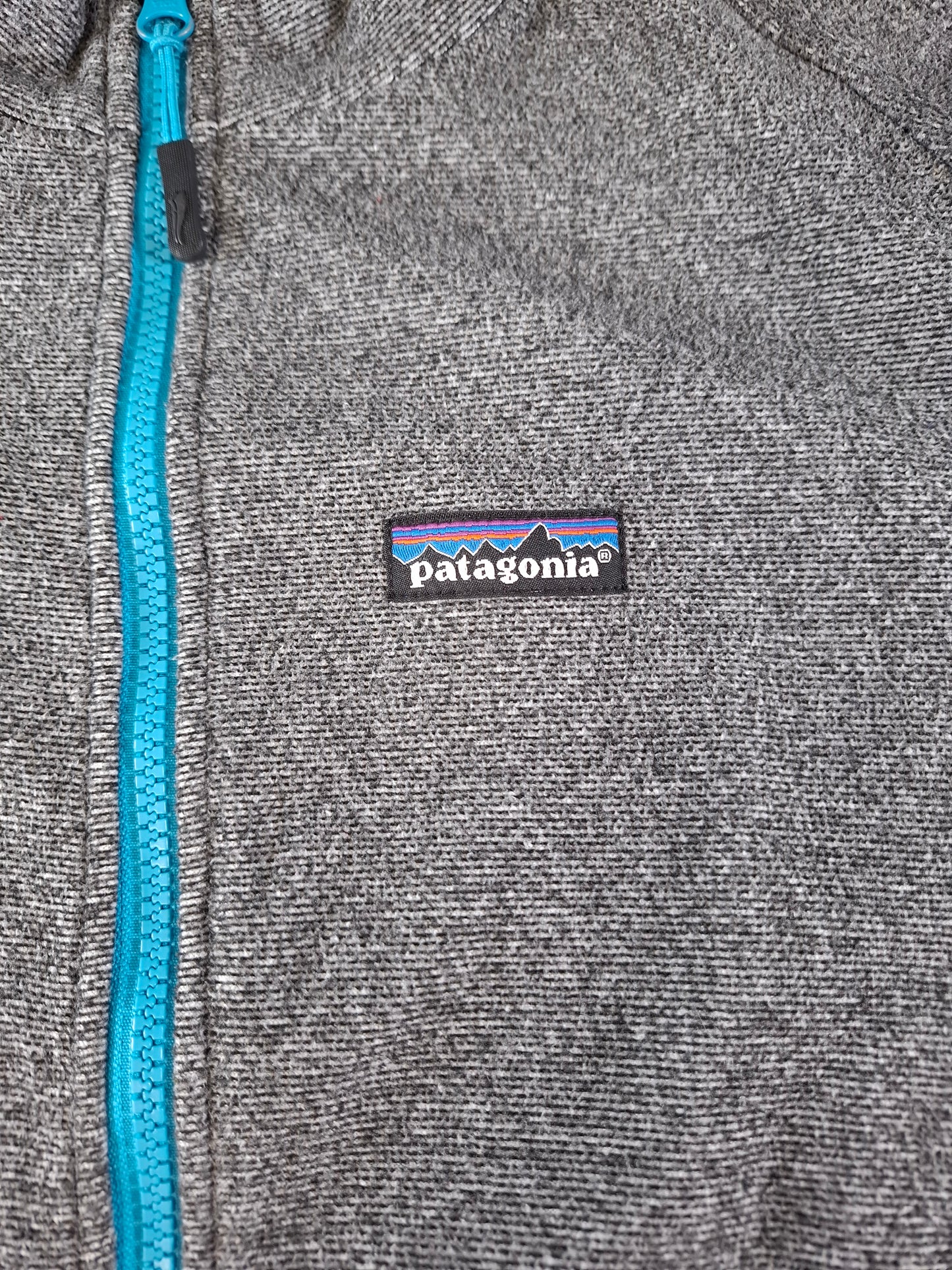 001534 – Patagonia Fleece Jacket – Grey/Mint, Size Women's M