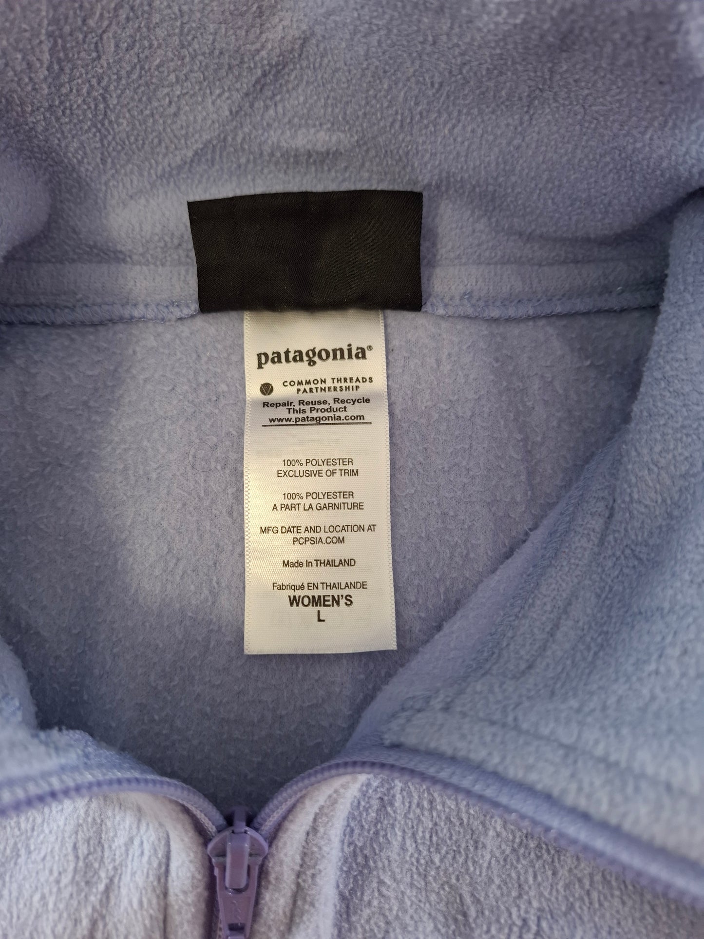 001537 – Patagonia Fleece Jacket – Lilac, Size Women's L