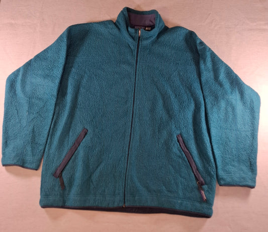 001540 – Patagonia Fleece Jacket (Synchilla) – Cream/Blue, Size XL