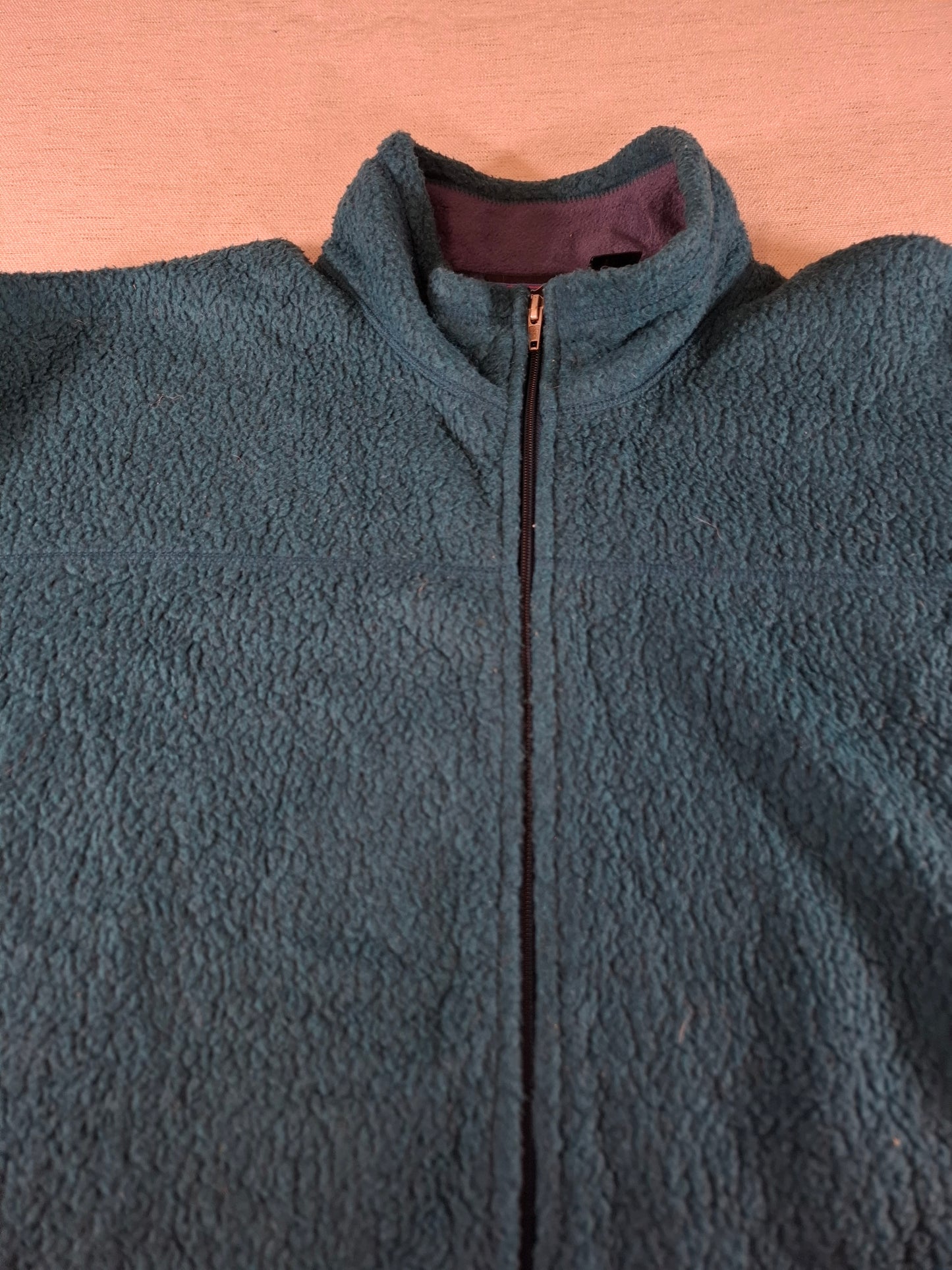 001540 – Patagonia Fleece Jacket (Synchilla) – Cream/Blue, Size XL