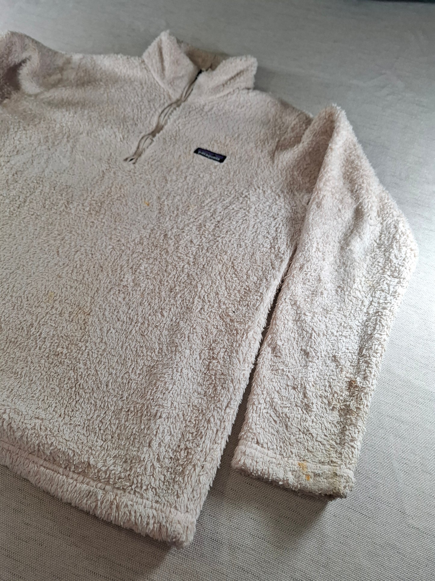 001541 – Patagonia Quarter-Zip Fleece – Cream, Size XL