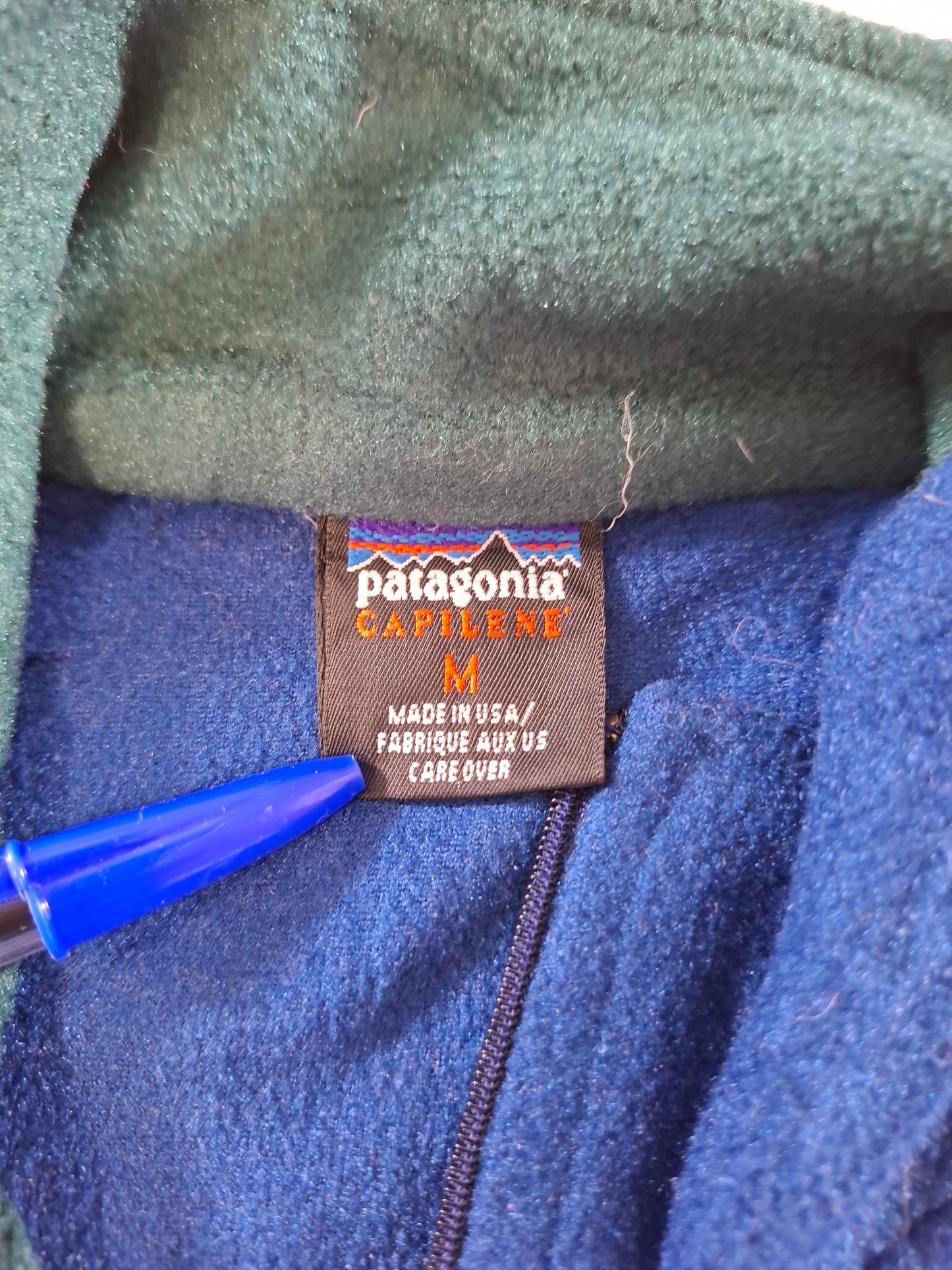 001543 – Patagonia Quarter-Zip Vest (Capilene) – Blue, Size M