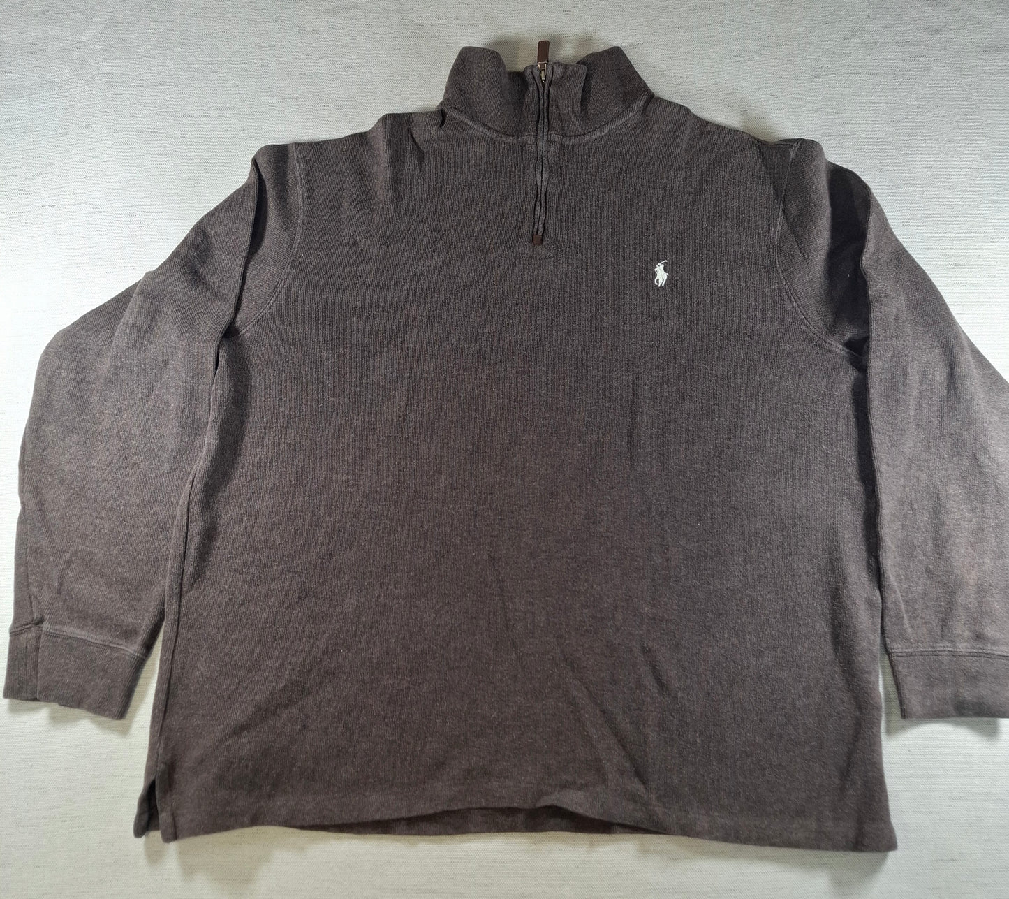 001563 – Polo Ralph Lauren Quarter-Zip Sweater – Brown, Size XXL