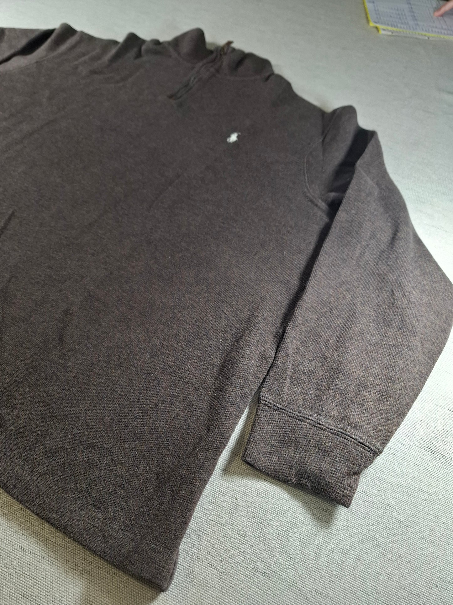 001563 – Polo Ralph Lauren Quarter-Zip Sweater – Brown, Size XXL