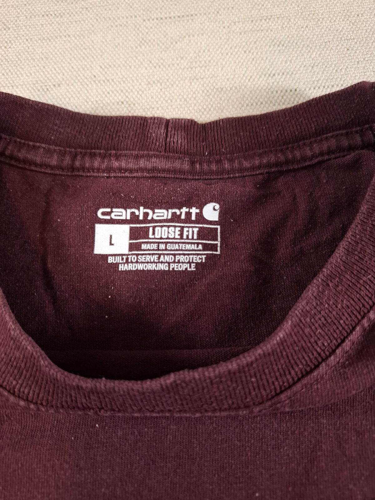 001567 – Carhartt T-Shirt – Burgundy Red, Size L