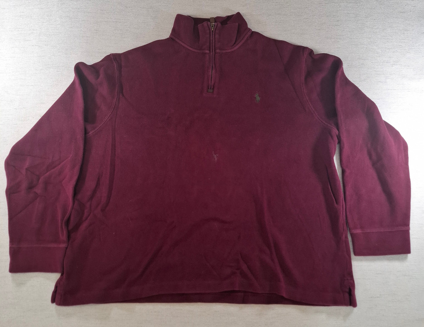 001573 – Polo Ralph Lauren Quarter-Zip Sweater – Burgundy Red, Size XXL