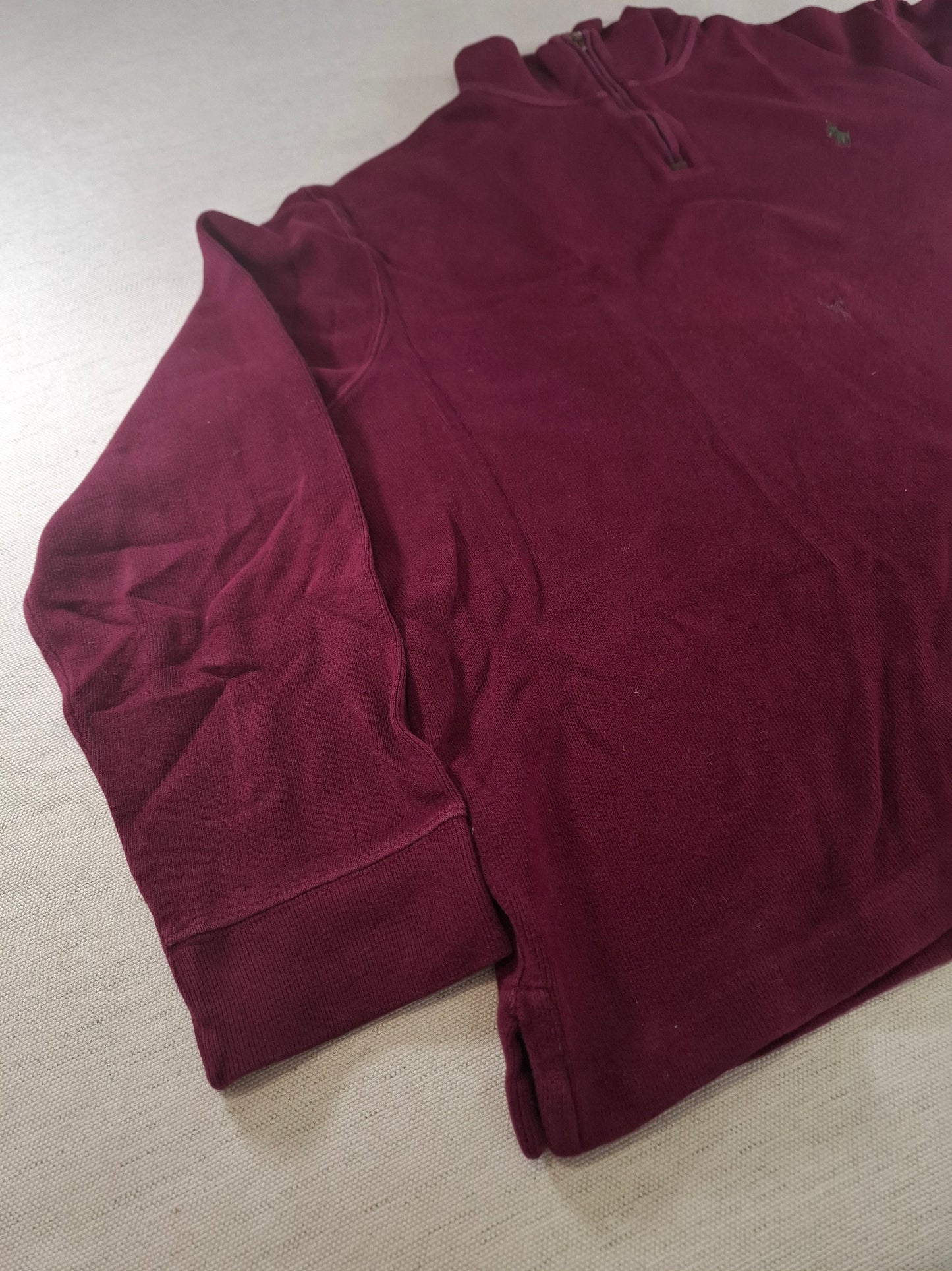 001573 – Polo Ralph Lauren Quarter-Zip Sweater – Burgundy Red, Size XXL