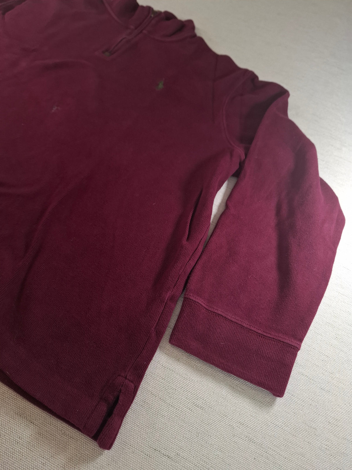 001573 – Polo Ralph Lauren Quarter-Zip Sweater – Burgundy Red, Size XXL