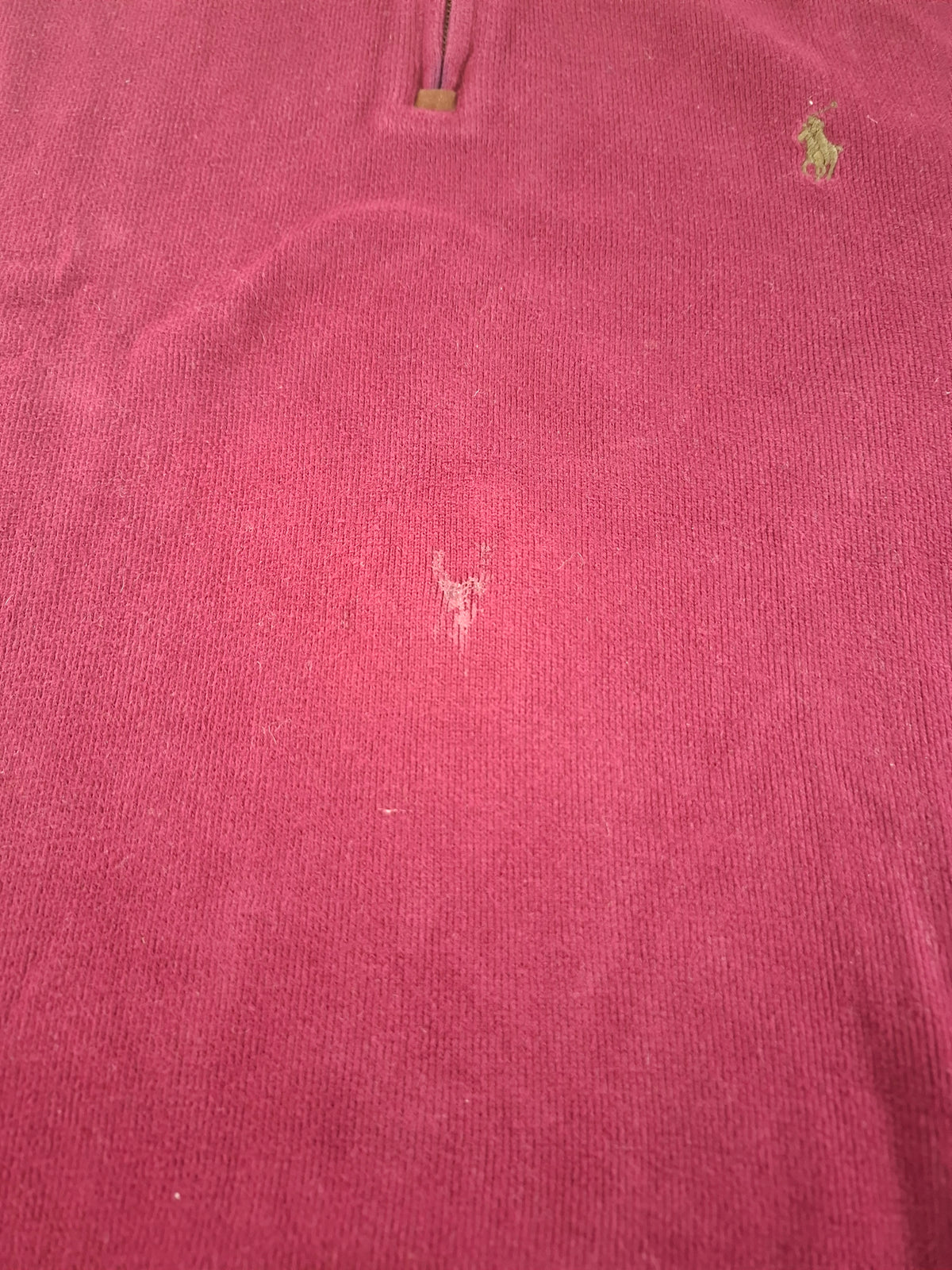 001573 – Polo Ralph Lauren Quarter-Zip Sweater – Burgundy Red, Size XXL
