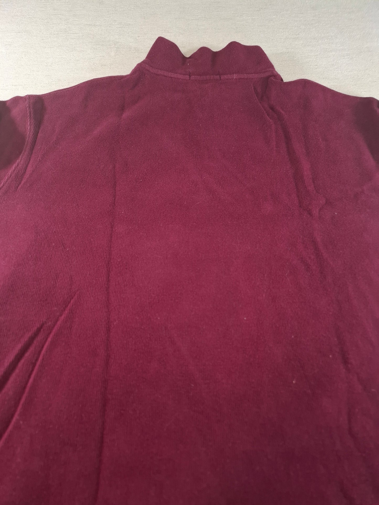 001573 – Polo Ralph Lauren Quarter-Zip Sweater – Burgundy Red, Size XXL