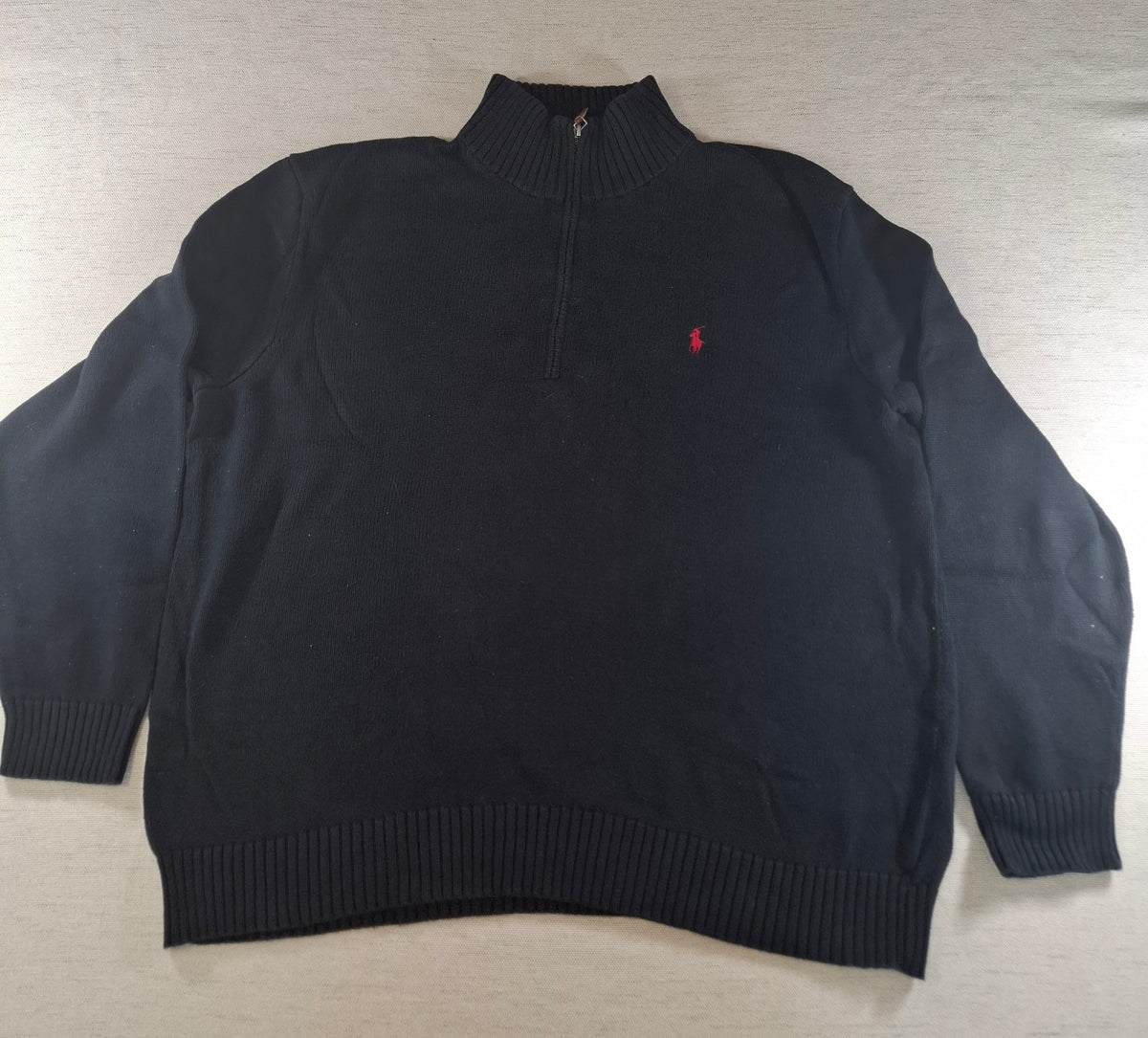 001574 – Polo Ralph Lauren Quarter-Zip Sweater – Black, Size XXL