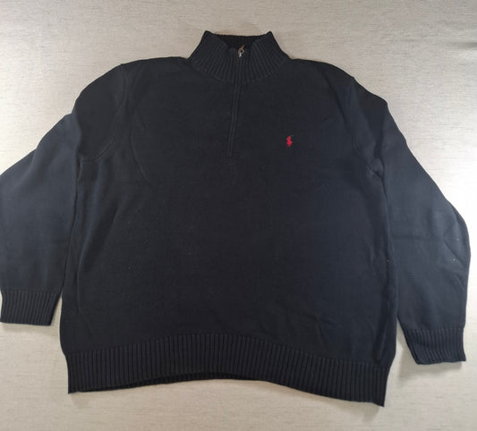001574 – Polo Ralph Lauren Quarter-Zip Sweater – Black, Size XXL