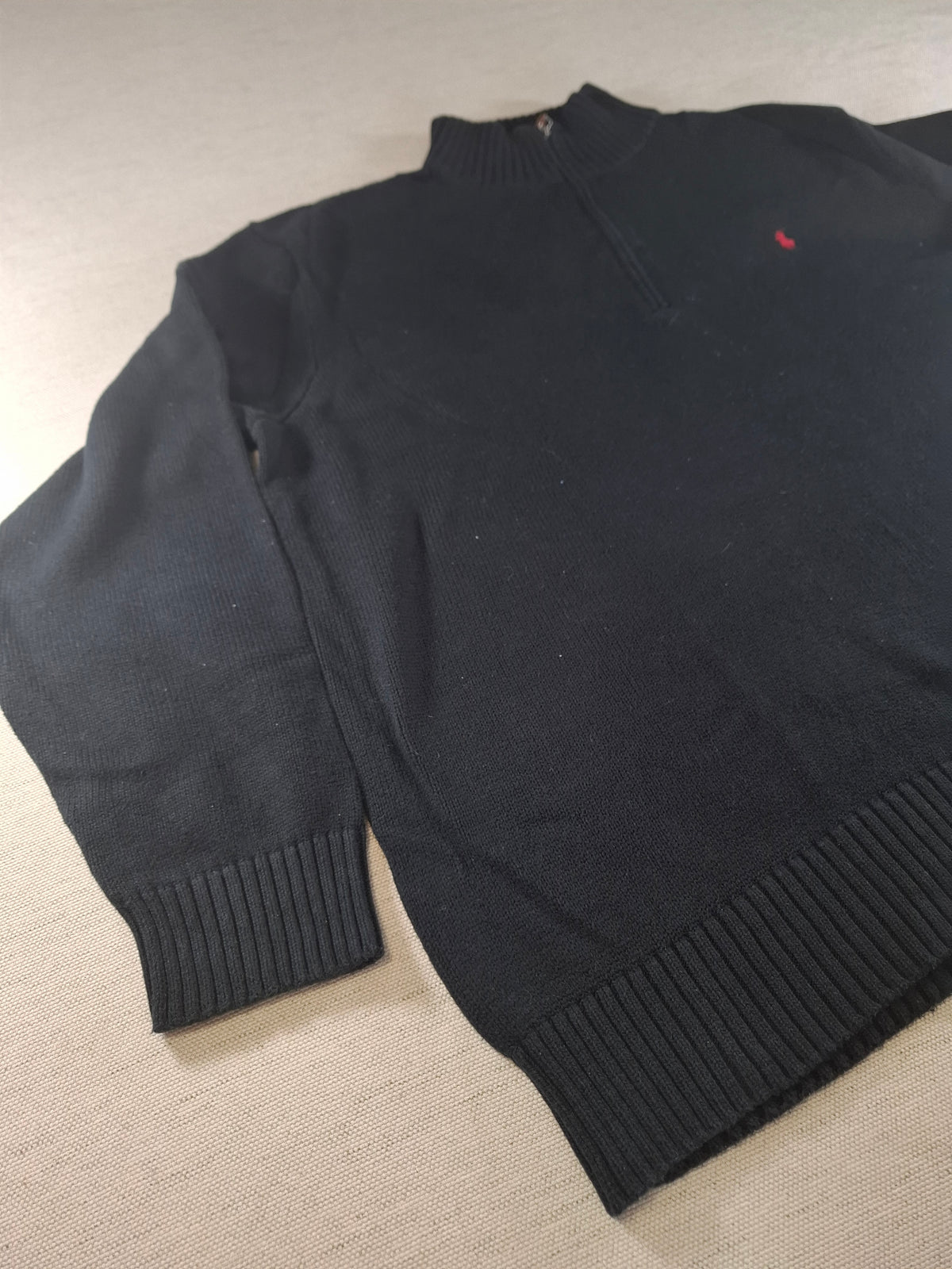 001574 – Polo Ralph Lauren Quarter-Zip Sweater – Black, Size XXL