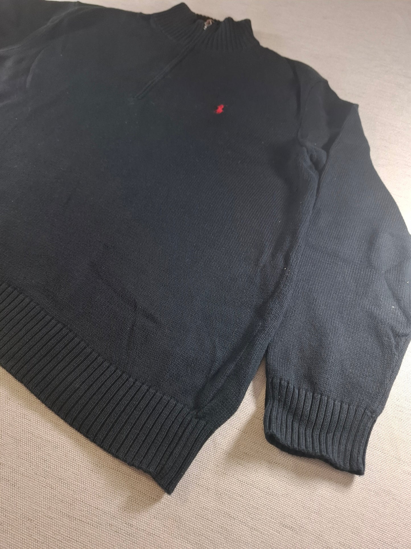 001574 – Polo Ralph Lauren Quarter-Zip Sweater – Black, Size XXL