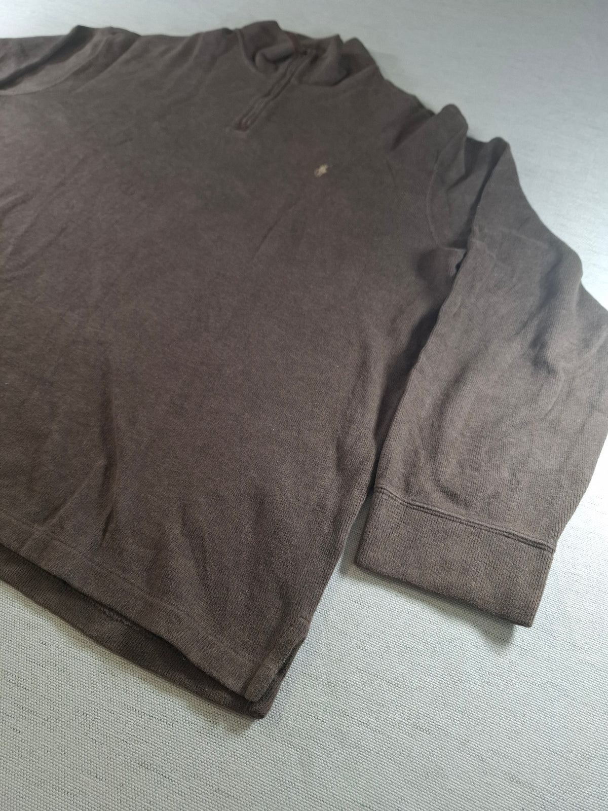 001575 – Polo Ralph Lauren Quarter-Zip Sweater – Brown, Size XXL