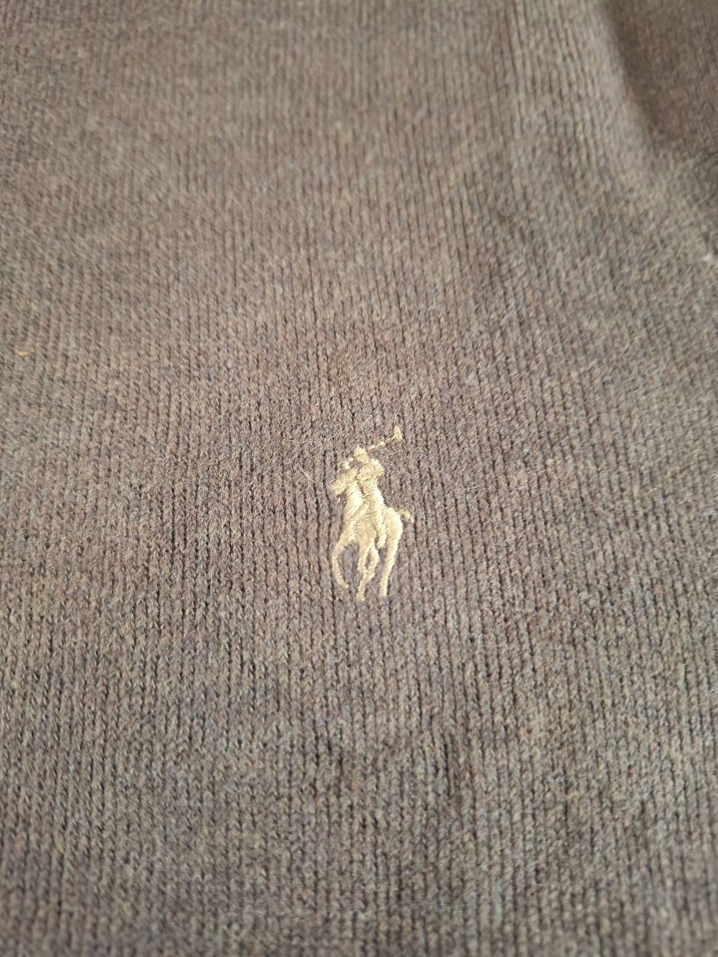 001575 – Polo Ralph Lauren Quarter-Zip Sweater – Brown, Size XXL